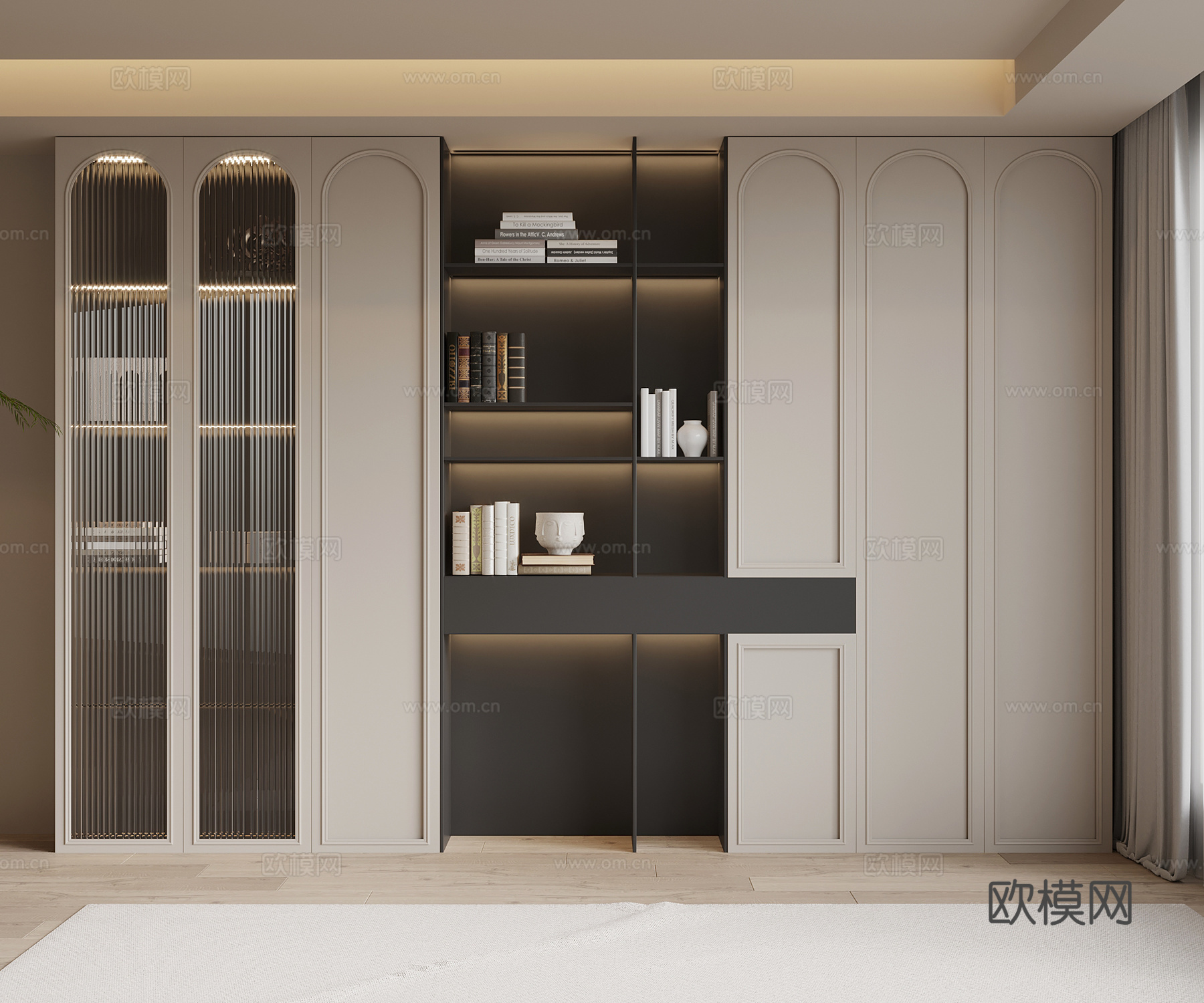 法式复古风书柜su模型