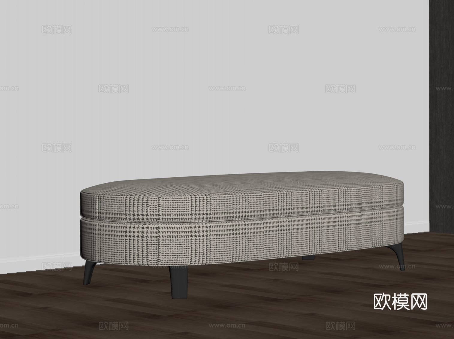 现代布艺床尾凳 换鞋凳su模型