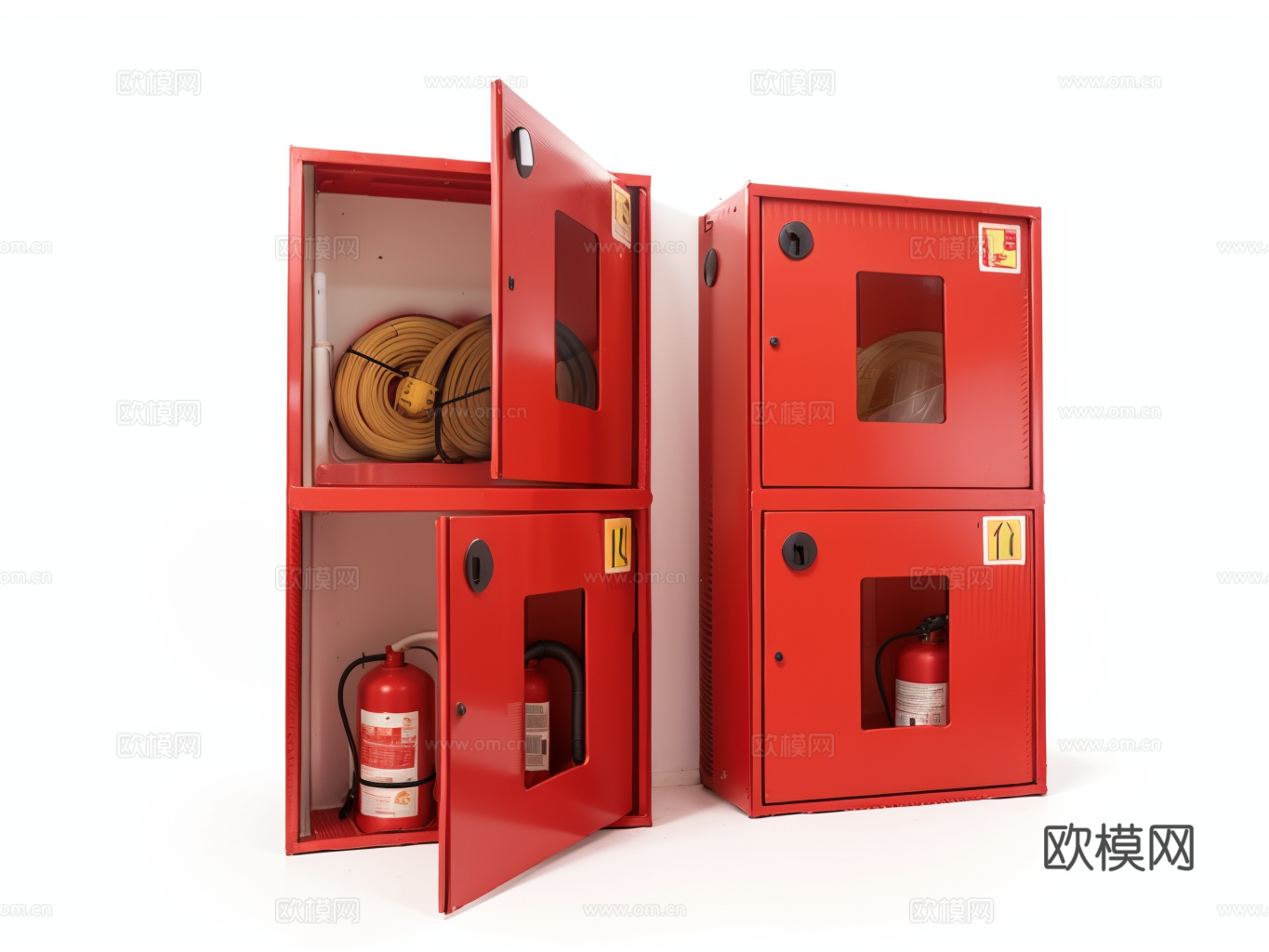 消防柜消防栓灭火器su模型