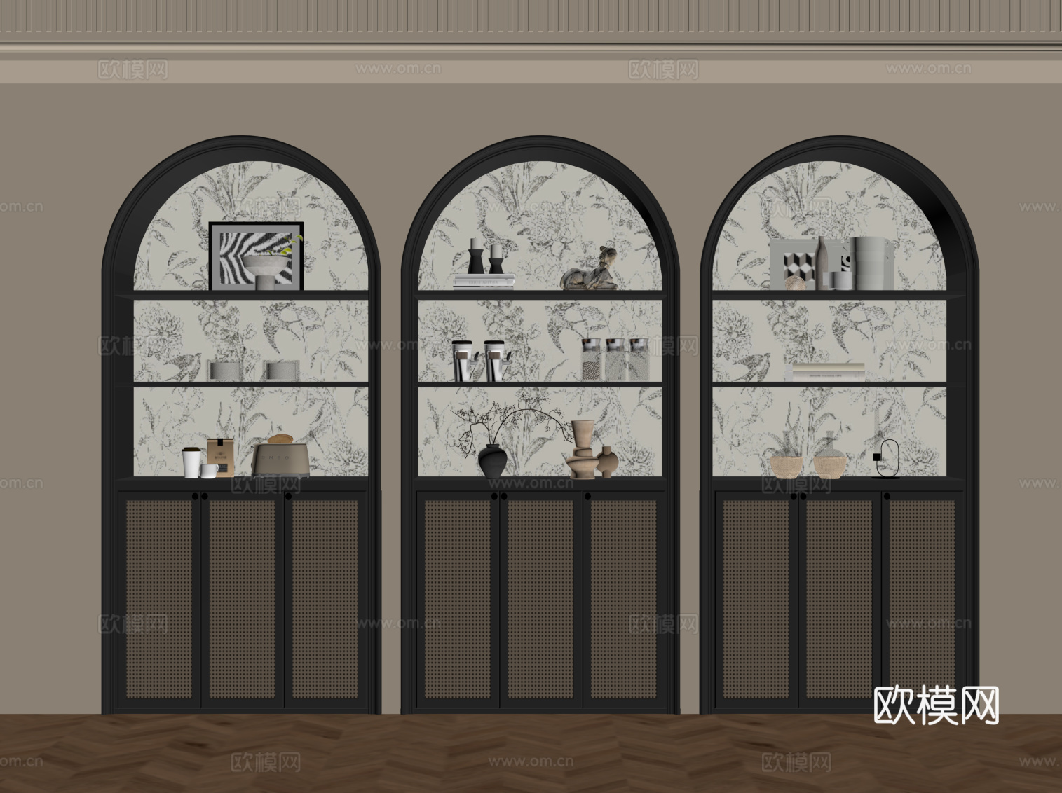 法式复古风书柜su模型