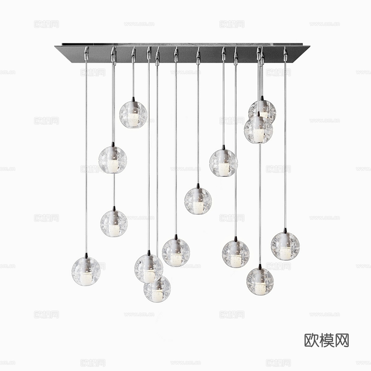 Bocci LED水晶玻璃球14，设计师Omer A3d模型下载