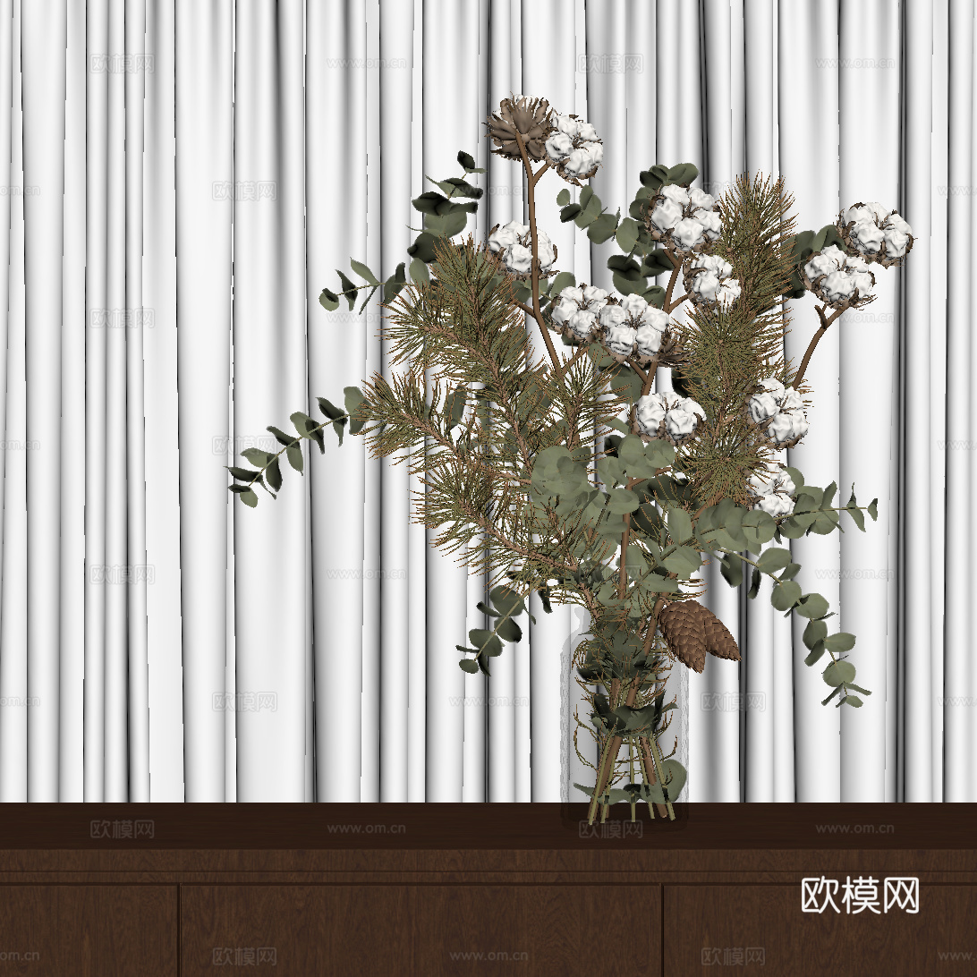 现代花瓶花艺su模型