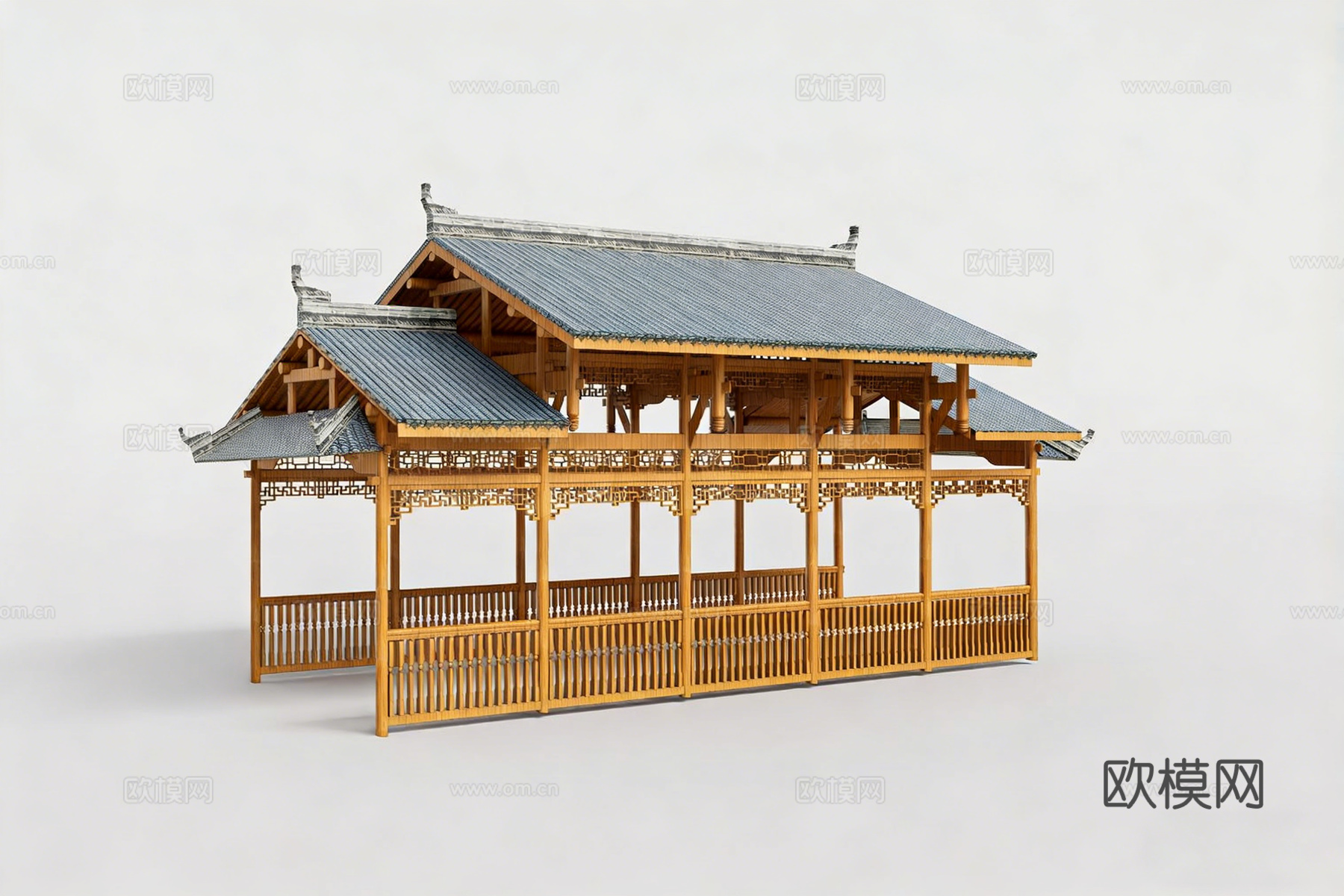 中式凉亭 古建凉亭 六角亭su模型