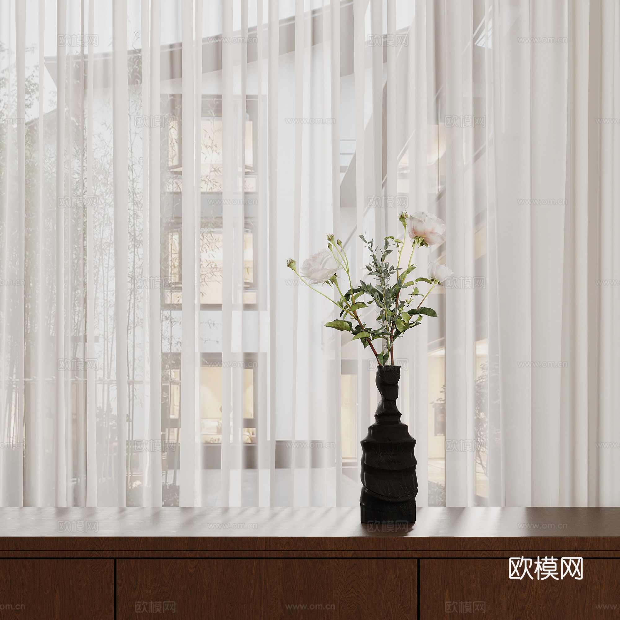 法式花瓶 花艺su模型