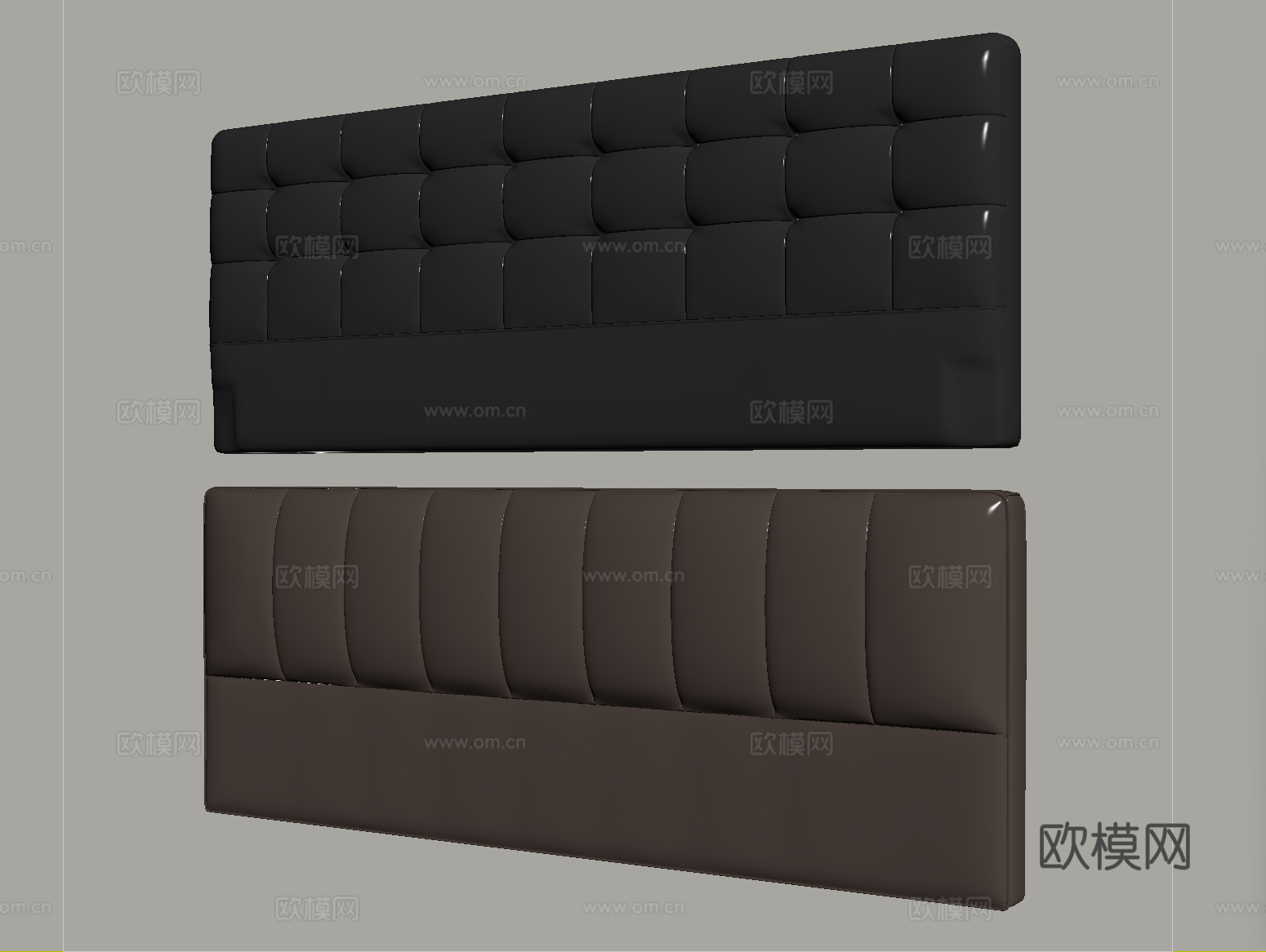 床头 复古风 床屏 靠背 皮质靠背su模型