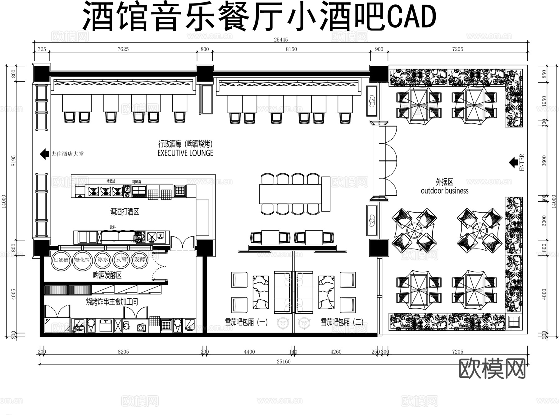 酒馆音乐餐厅小酒吧CADcad施工图