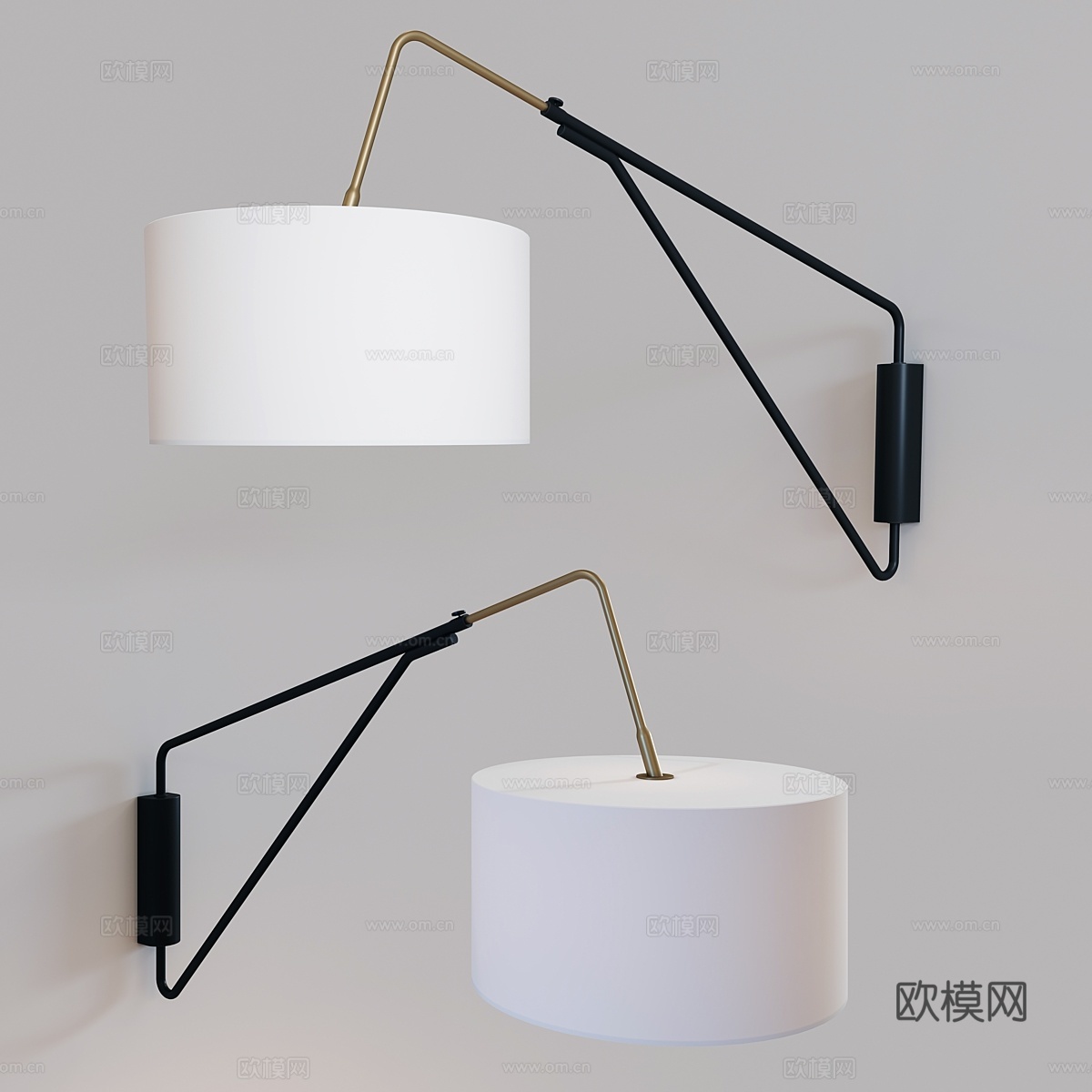 WEST ELM 中世纪壁灯3d模型下载