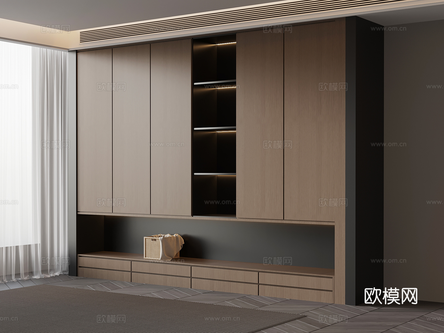 意式衣柜su模型