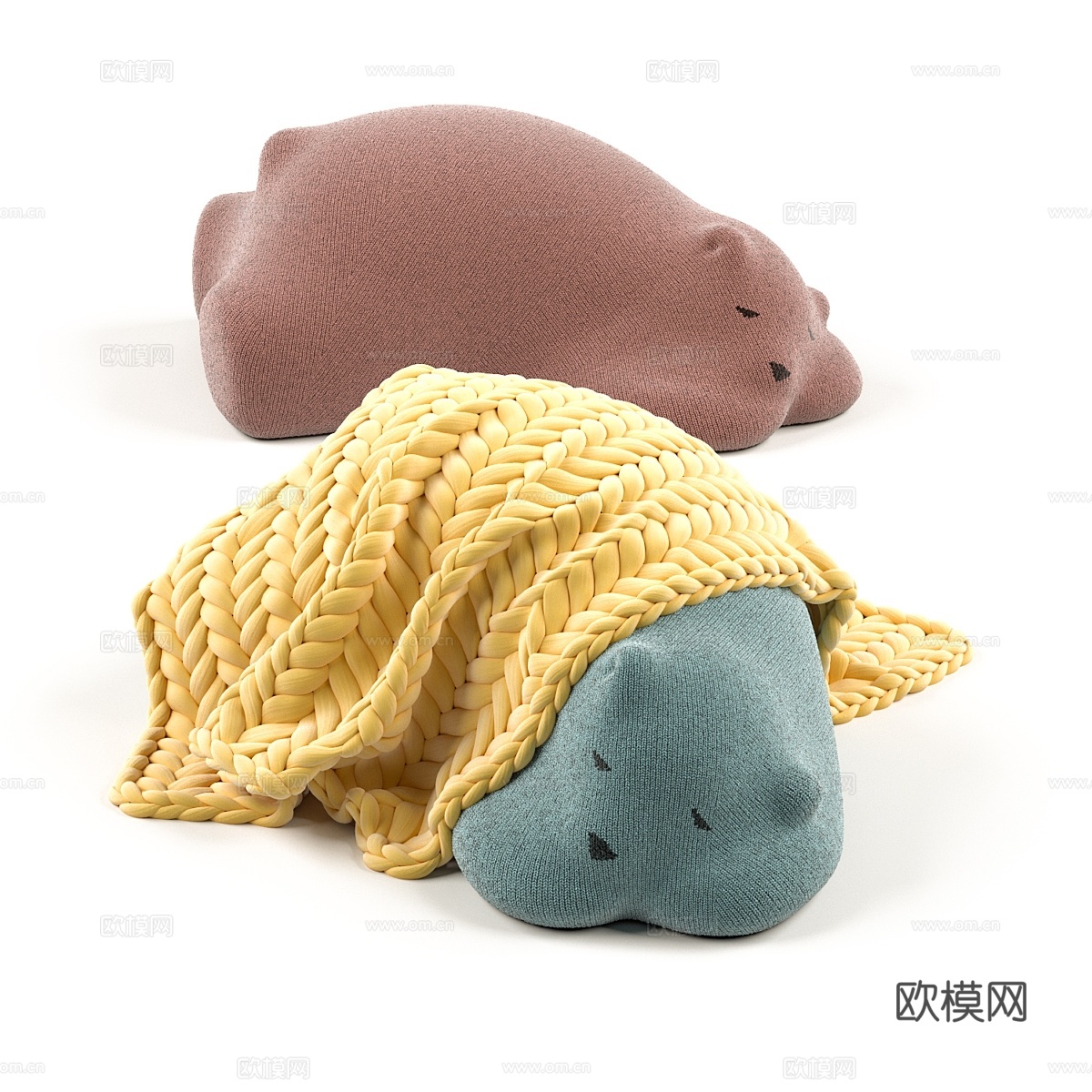 熊熊休憩凳3d模型下载