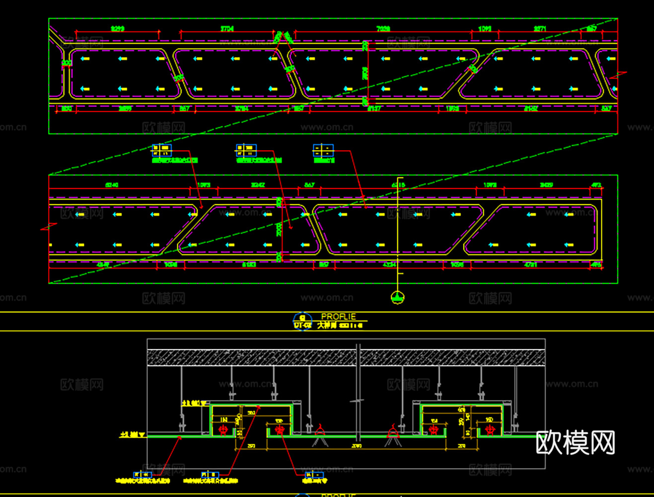 大型超市，生鲜果蔬店，水果店，超市，CAD施工图纸附效果图cad施工图