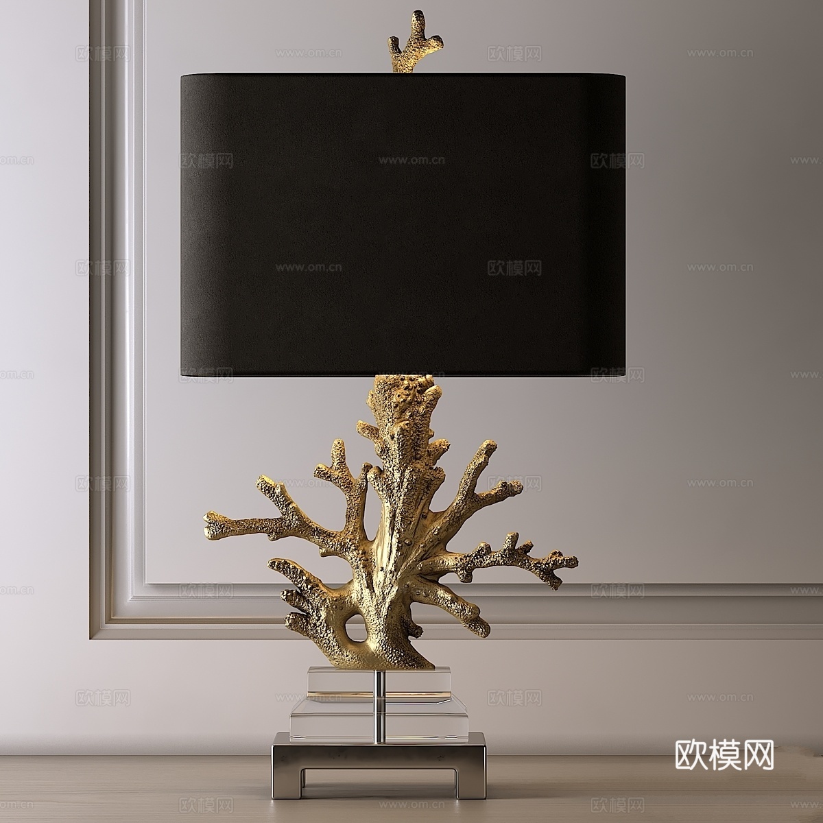 黄金珊瑚台灯3d模型下载