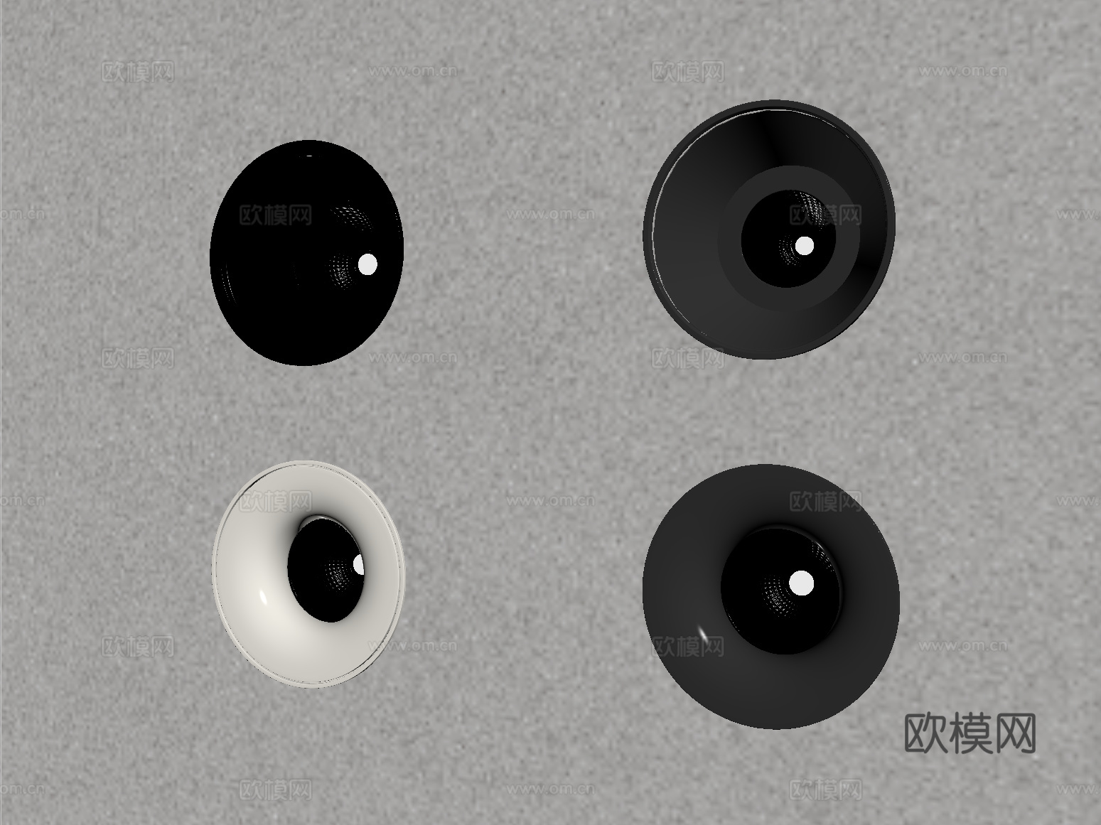 现代筒灯射灯 嵌入式射灯 牛角灯su模型