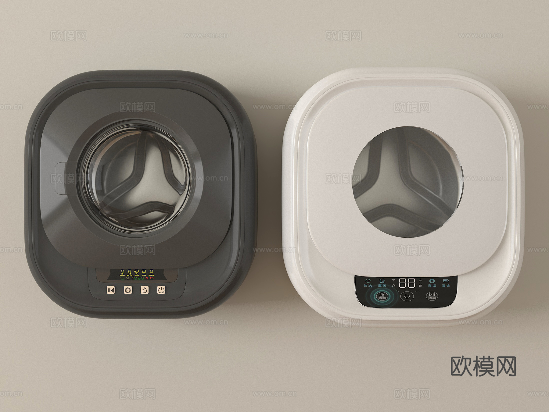 现代洗衣机 壁挂式洗衣机su模型