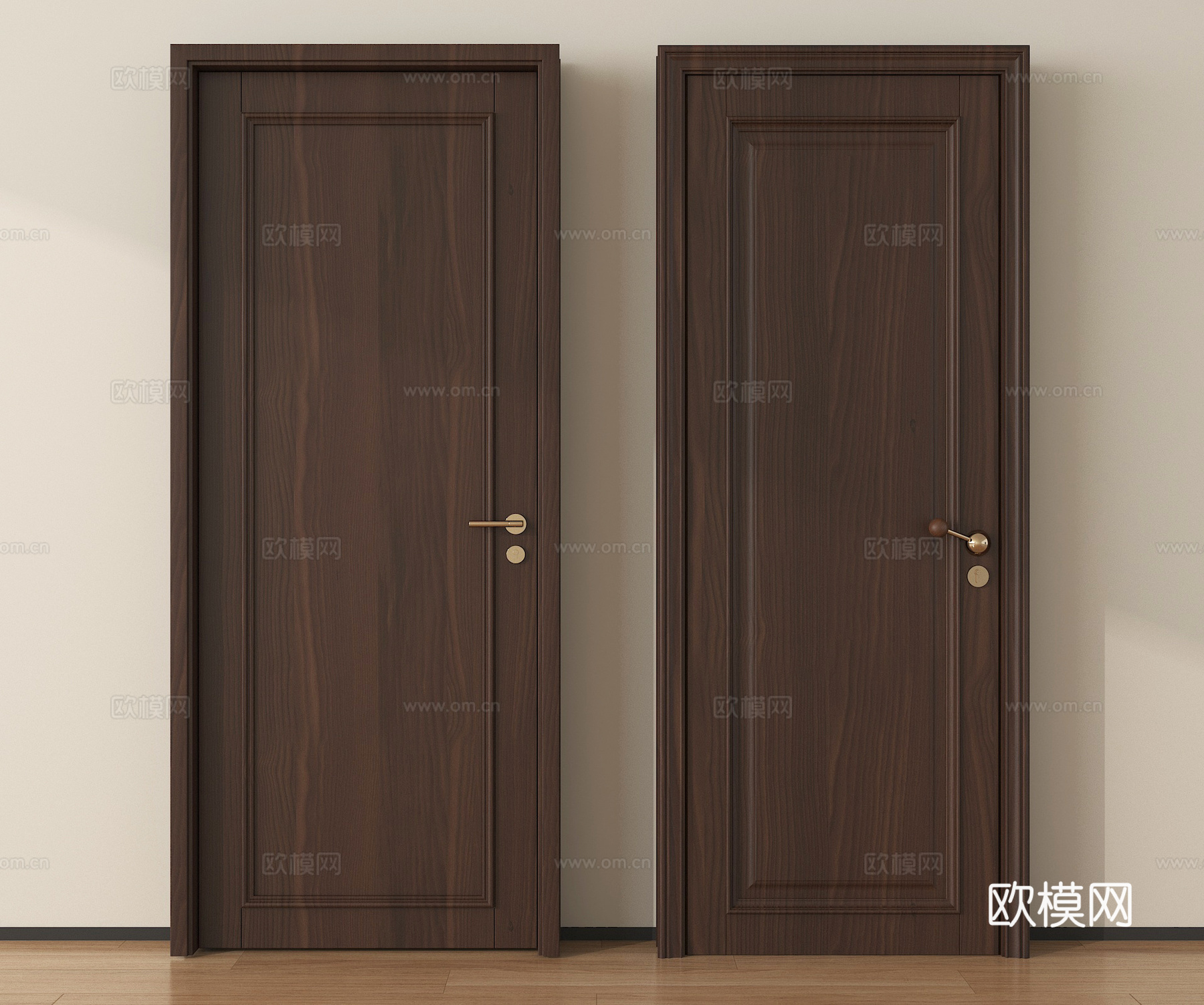 中古单开门 木门 木单开门 卧室门su模型