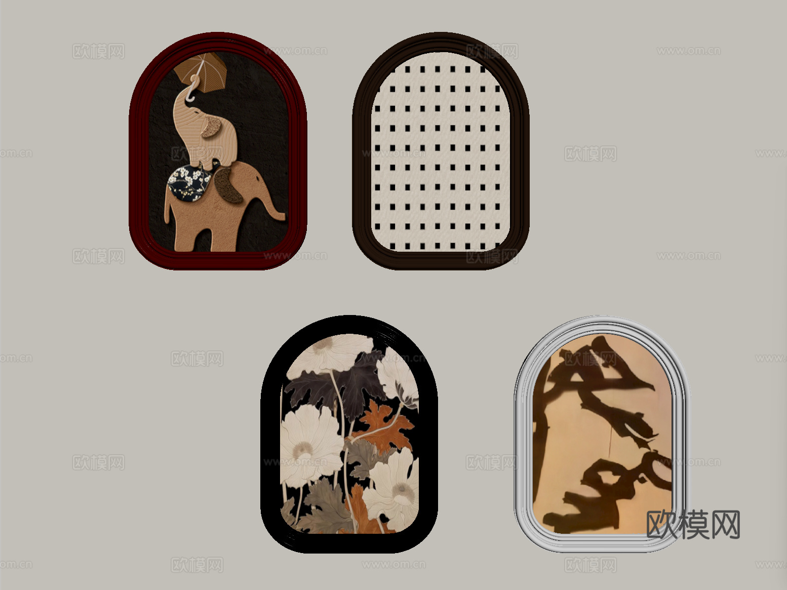 法式挂画组合 客厅挂画 装饰画su模型