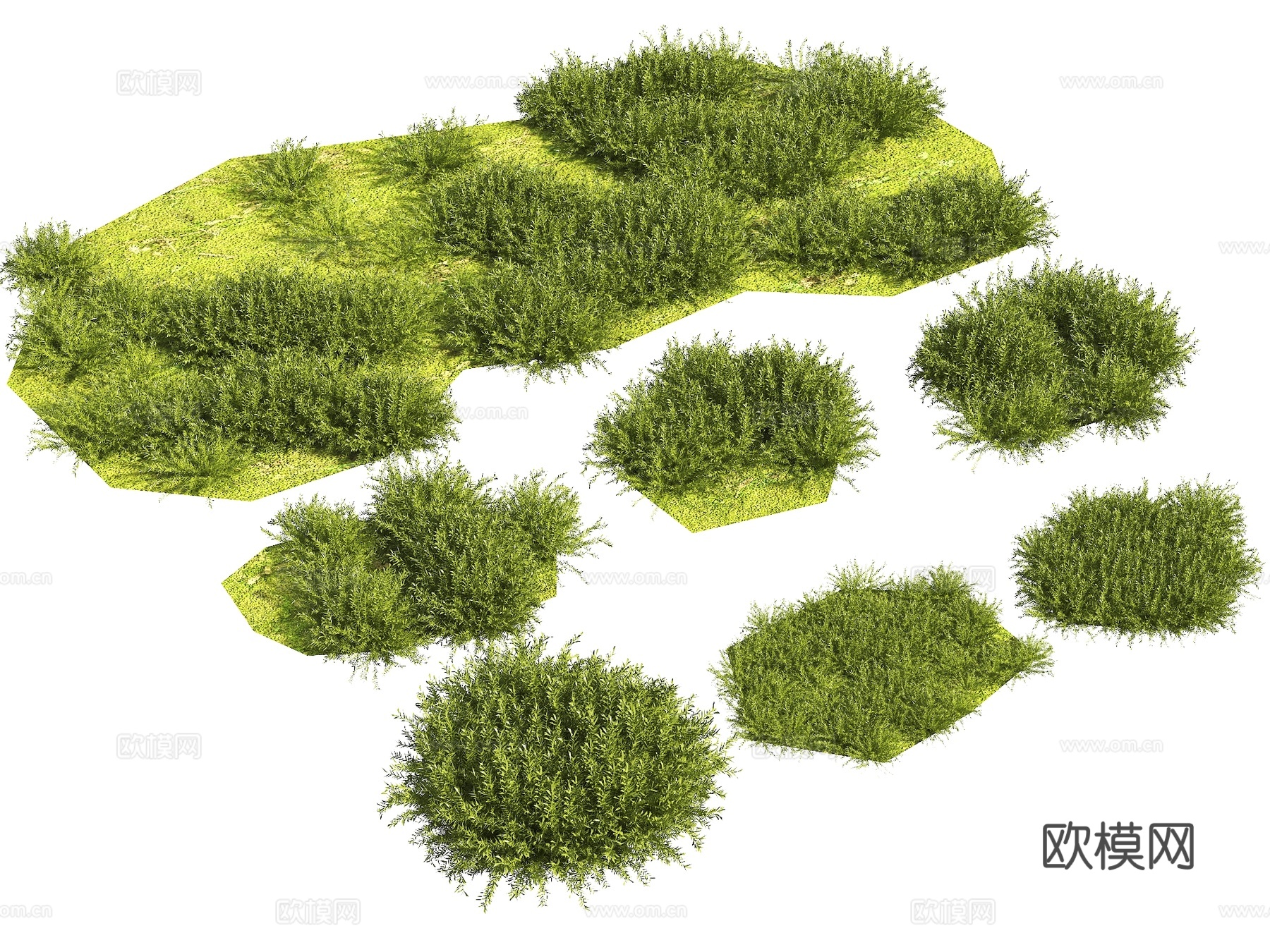 苔藓 草地 地被 植物球 灌木 苔藓组合 现代苔藓su模型