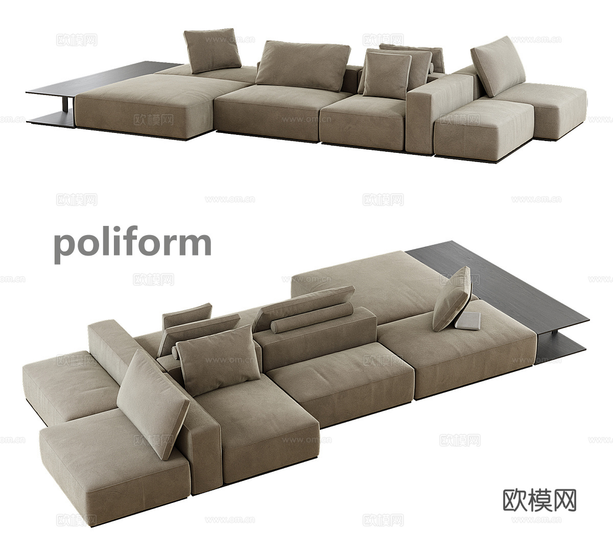 POLIFORM现代多人沙发 意式多人沙发 客厅沙发su模型
