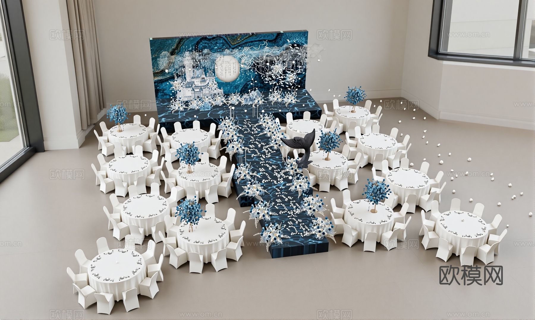 婚庆宴会美陈舞台su模型