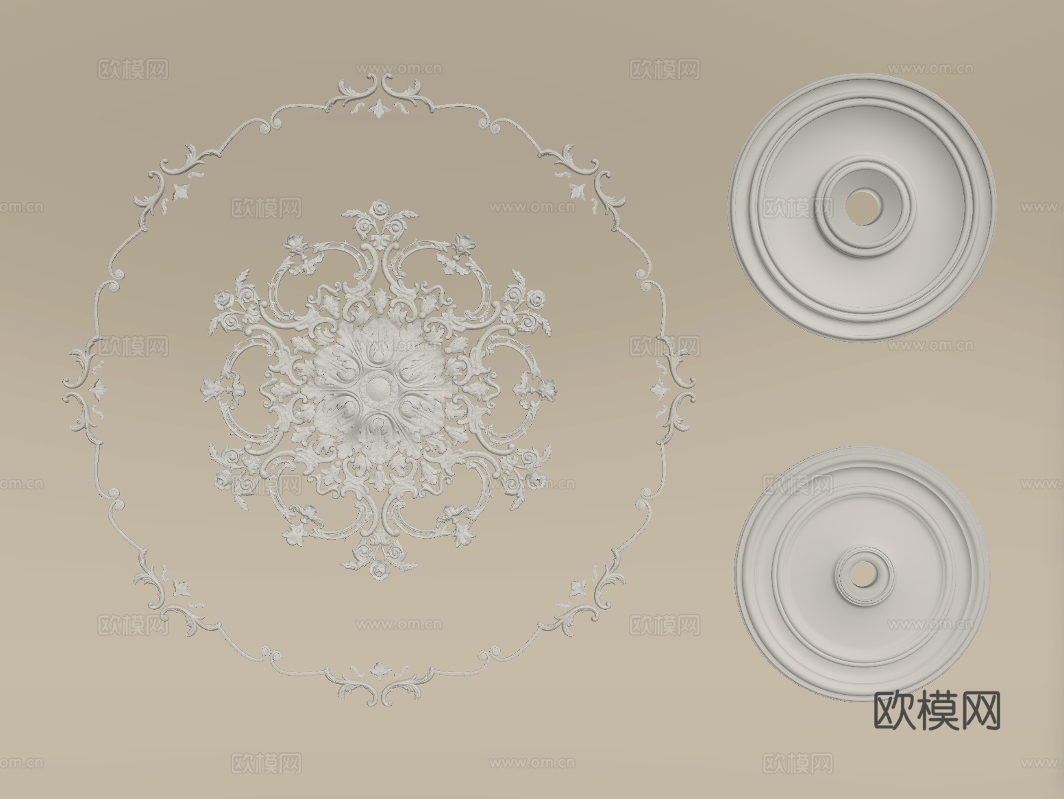 现代雕花 石膏雕花 石膏线条构件su模型