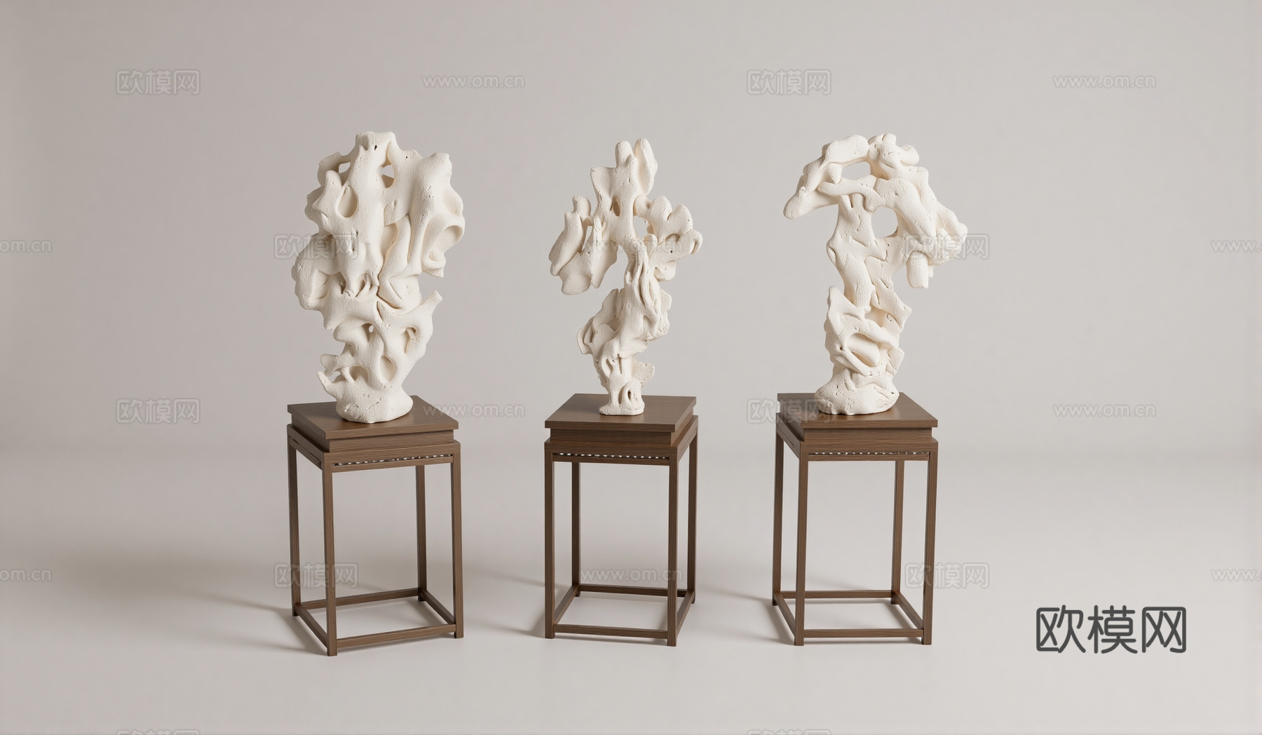 新中式太湖石雕塑su模型