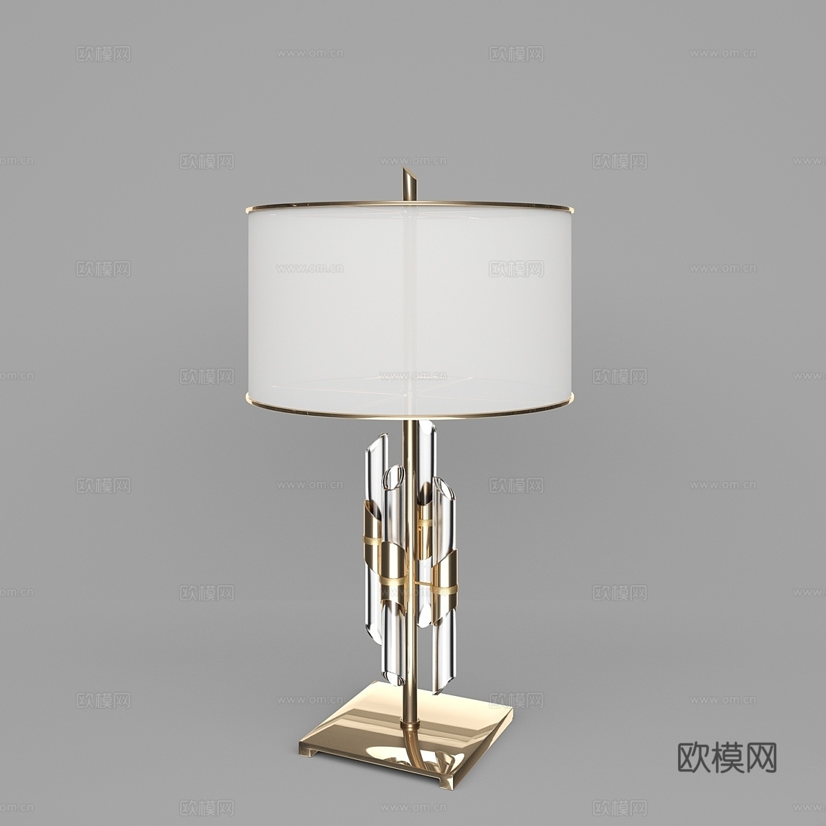 黄铜水晶杆台灯3d模型下载