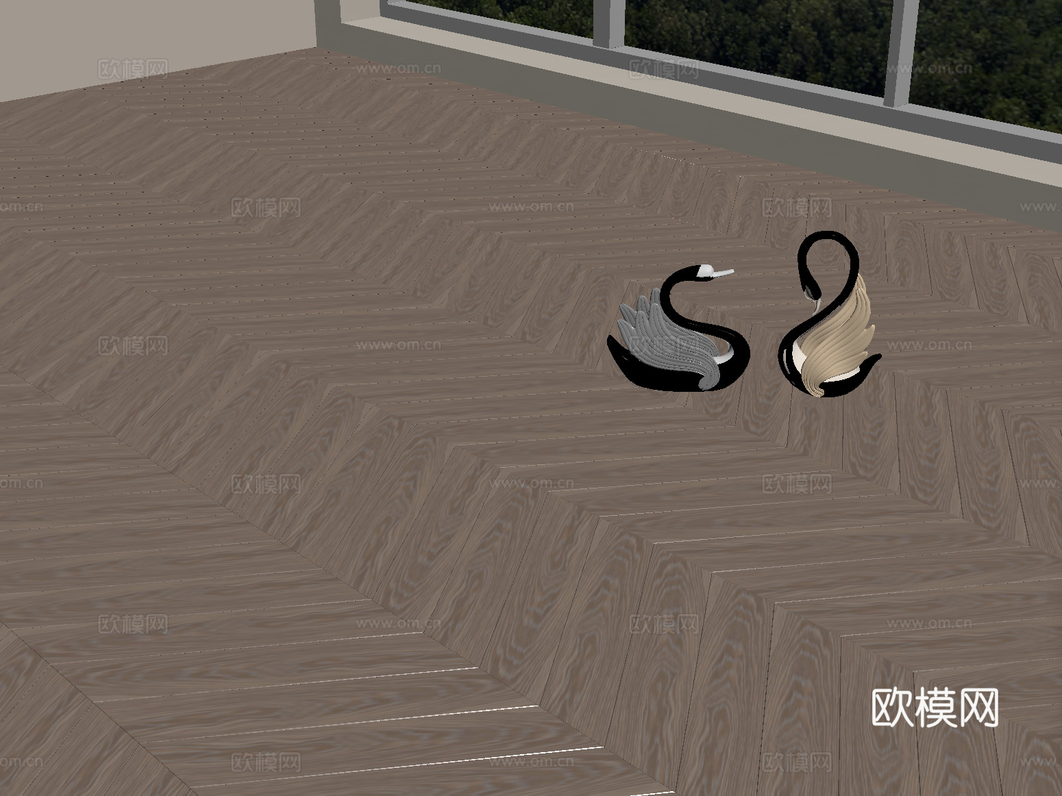 现代地板 木地板 拼花地板 人字拼木地板su模型