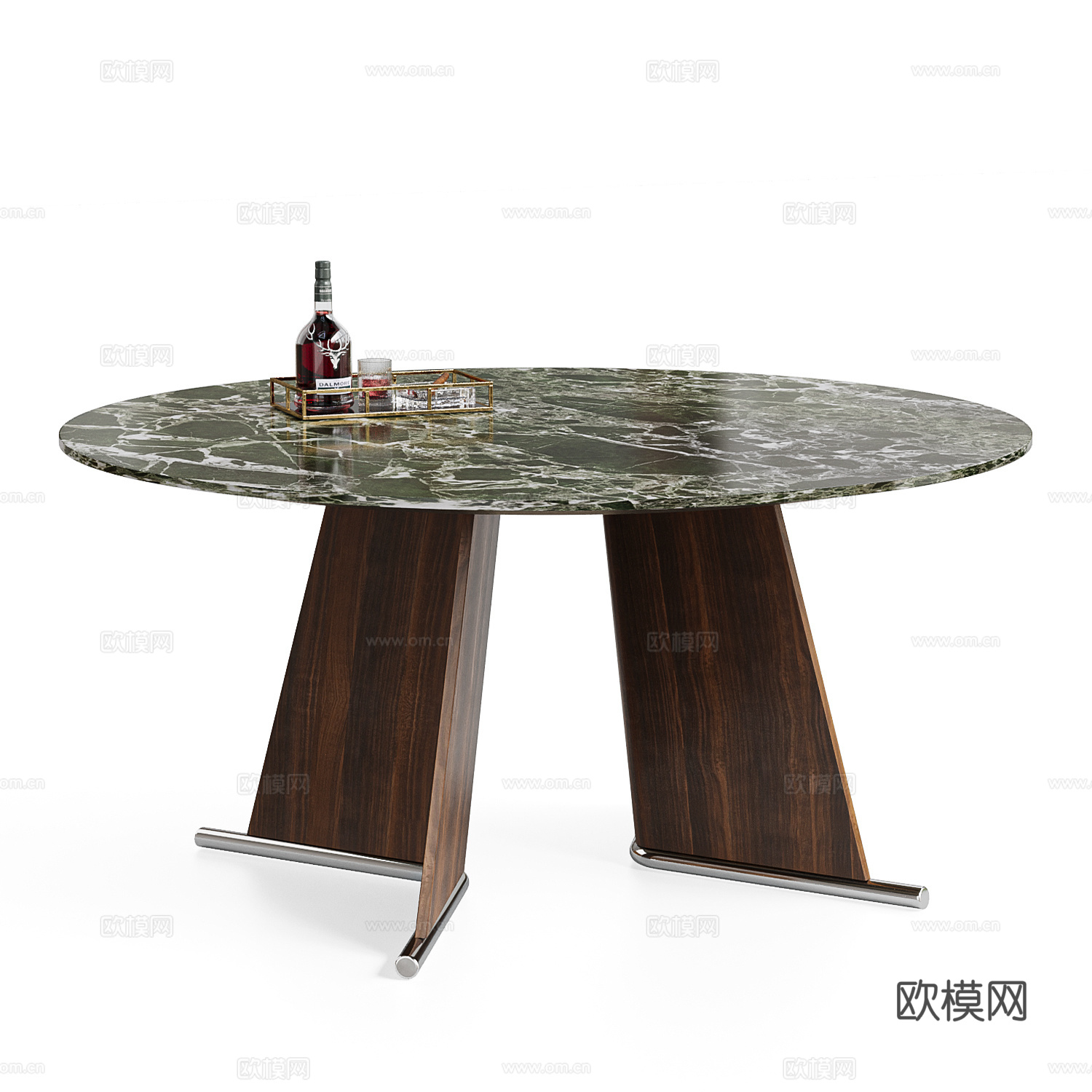 MINOTTI LIBRA 现代意式餐桌 圆形餐桌 大理石su模型