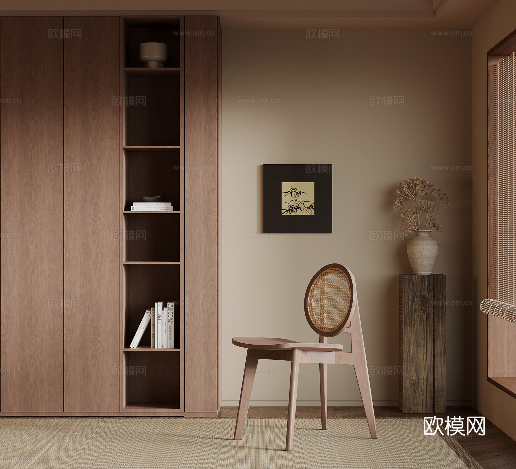 中古风休闲椅 餐椅su模型