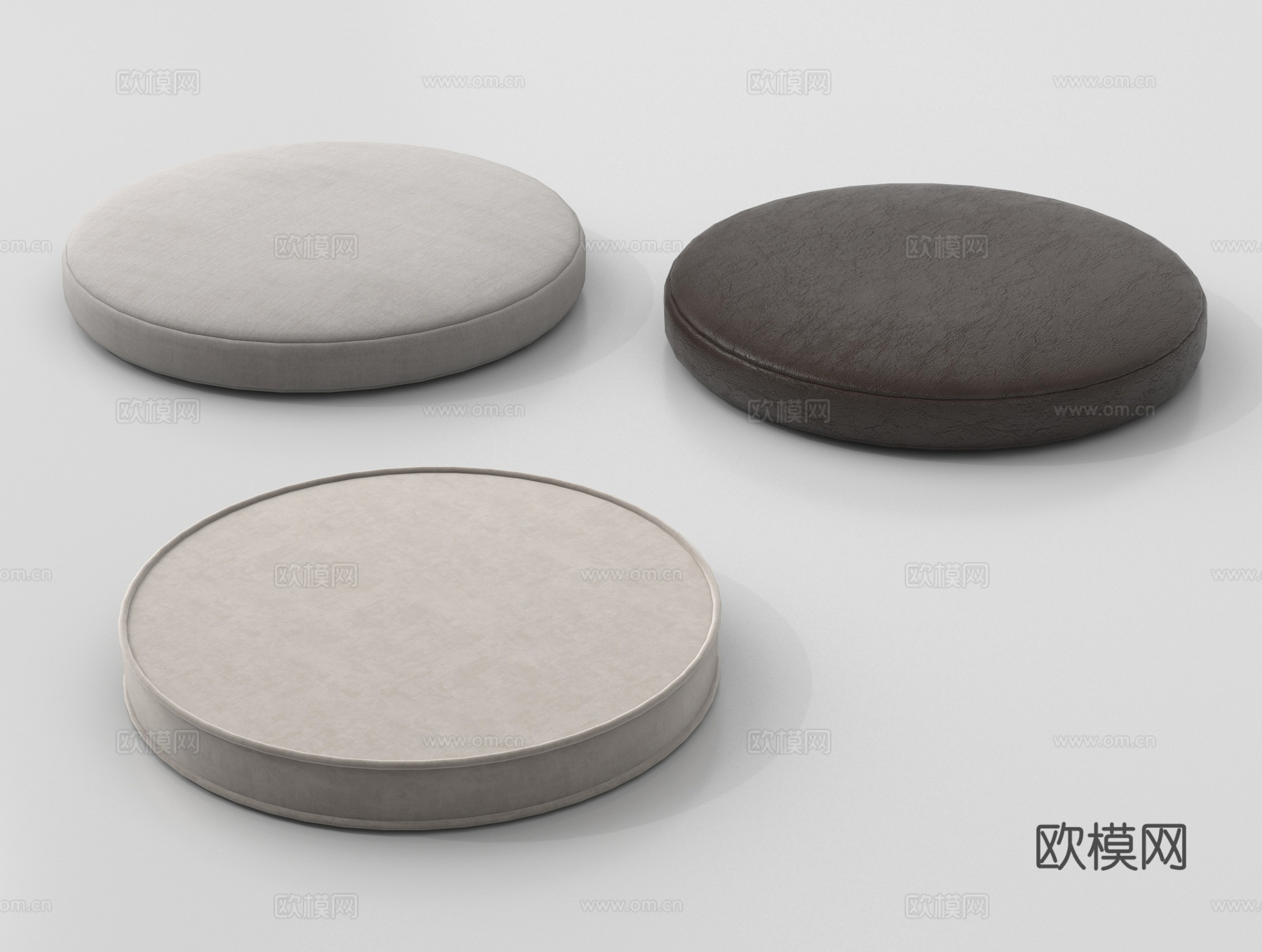 现代坐垫 布艺坐垫 圆坐垫su模型