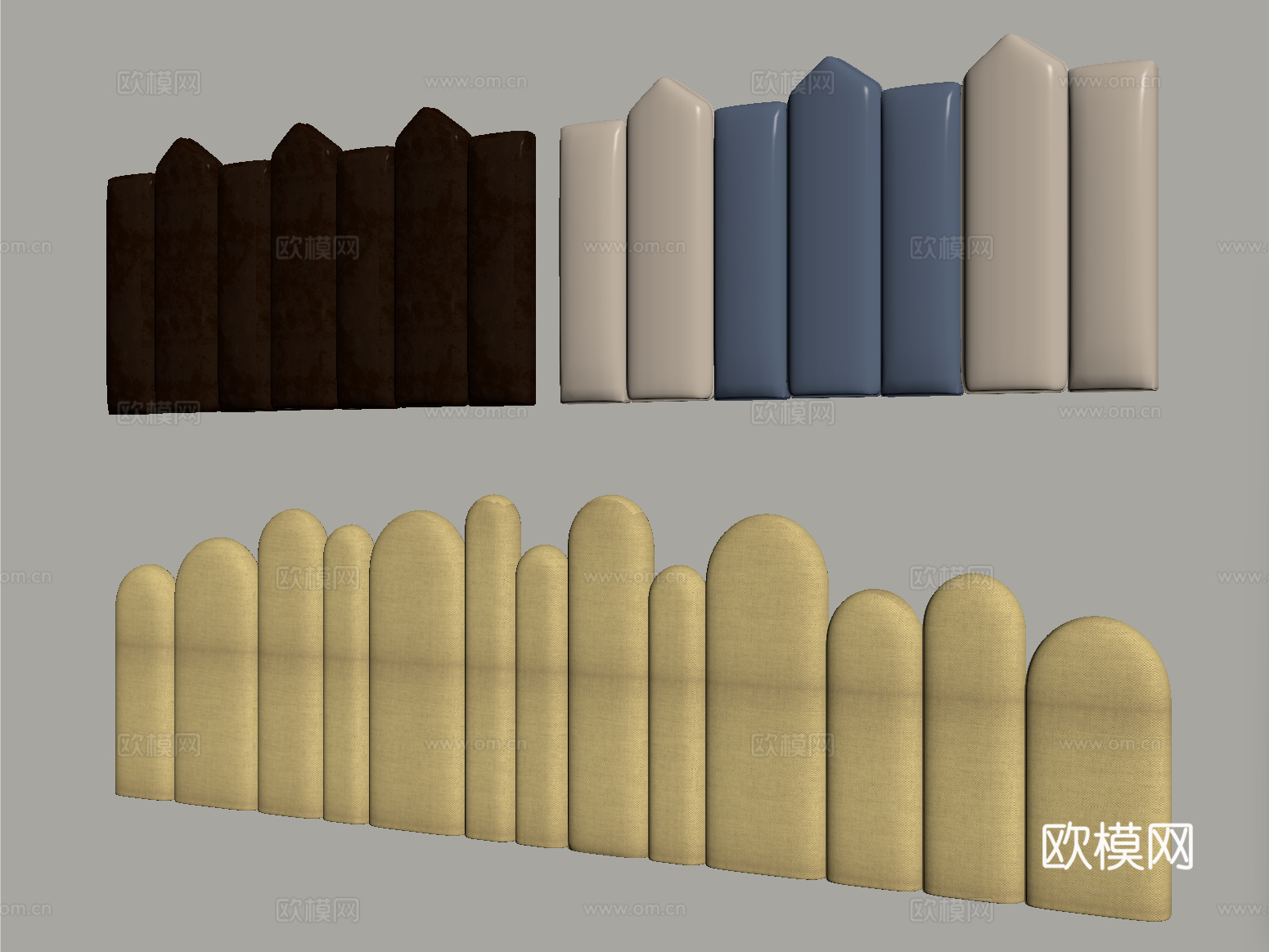 现代床靠背 床品 床头su模型