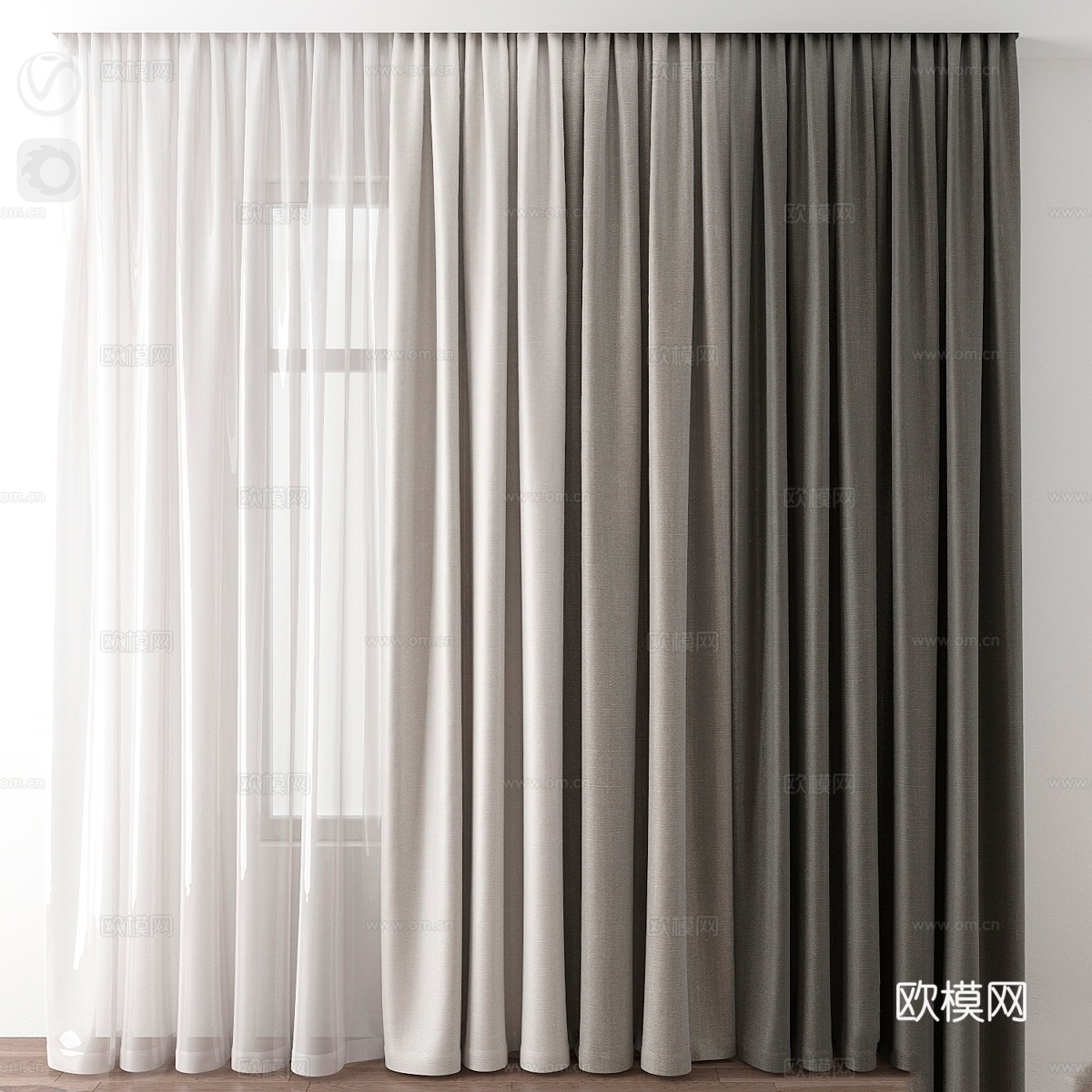 窗帘3d模型下载