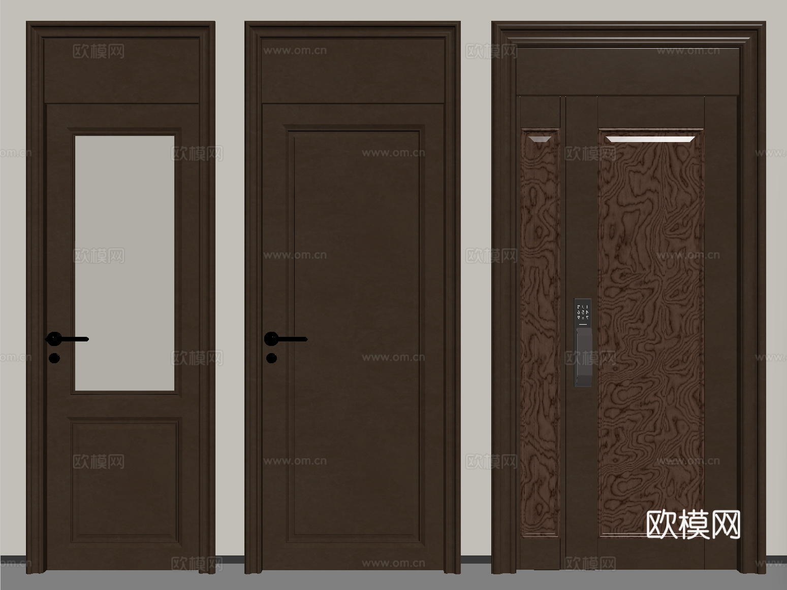 中古单开门 玻璃单开门 长虹玻璃单开门 木单开门su模型