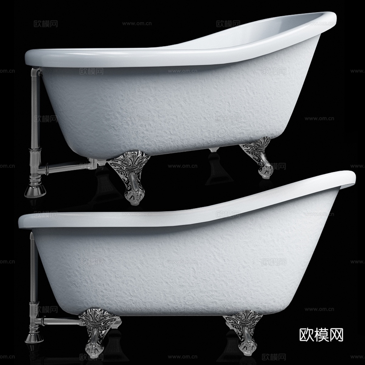 巴克莱产品5英尺亚克力球爪浴缸3d模型下载