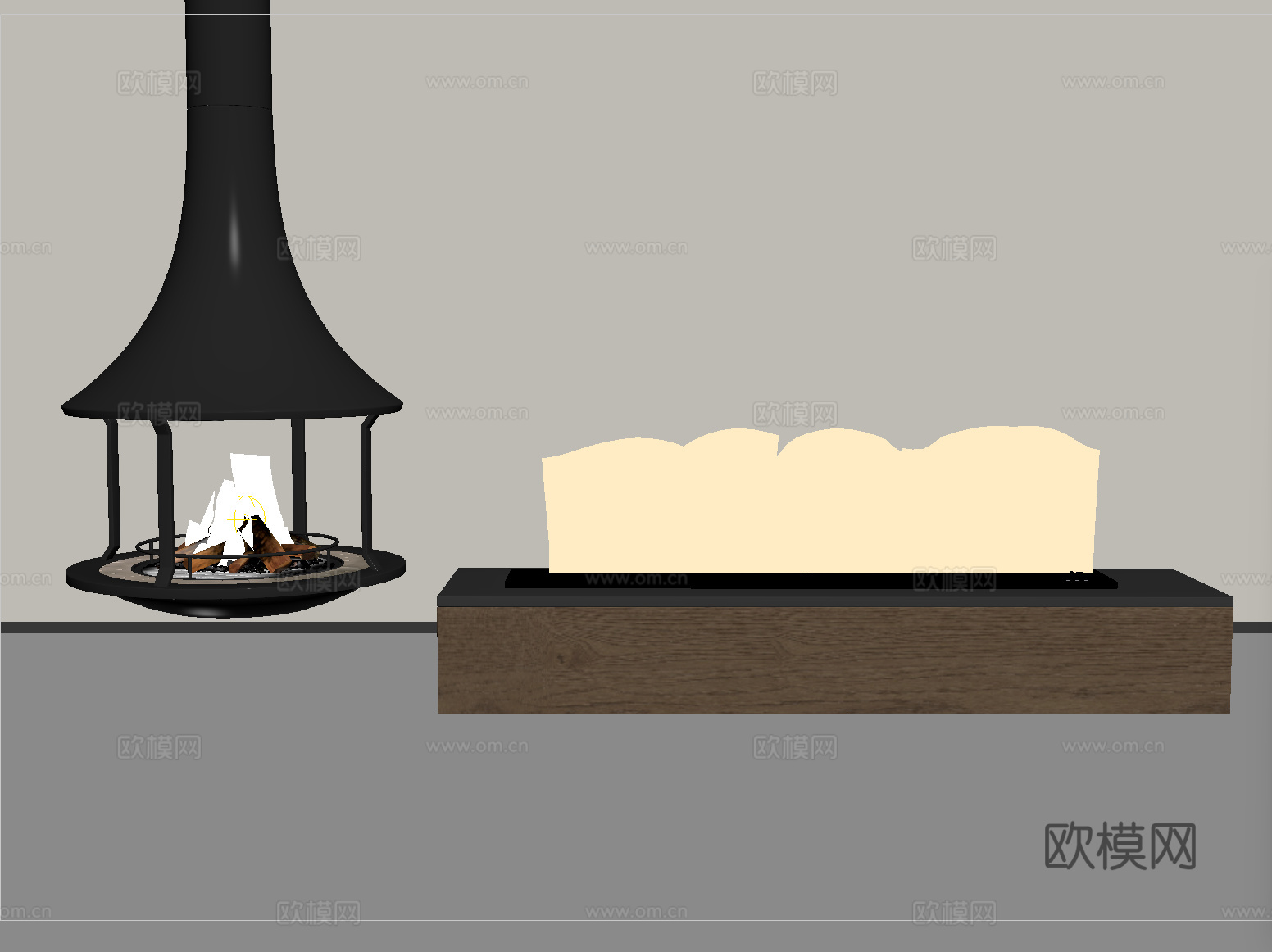 现代壁炉 嵌入式壁炉 电子壁炉su模型