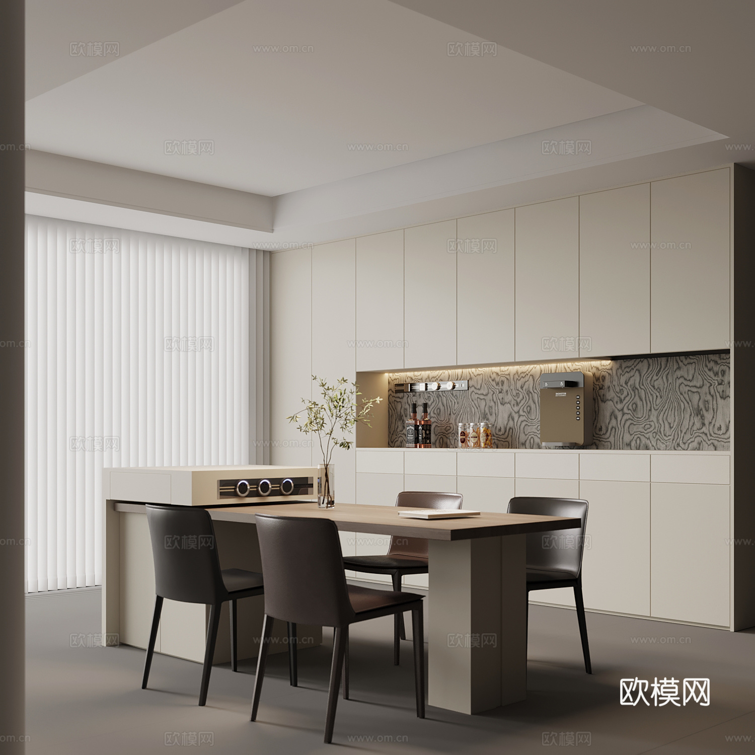 现代餐厅su模型