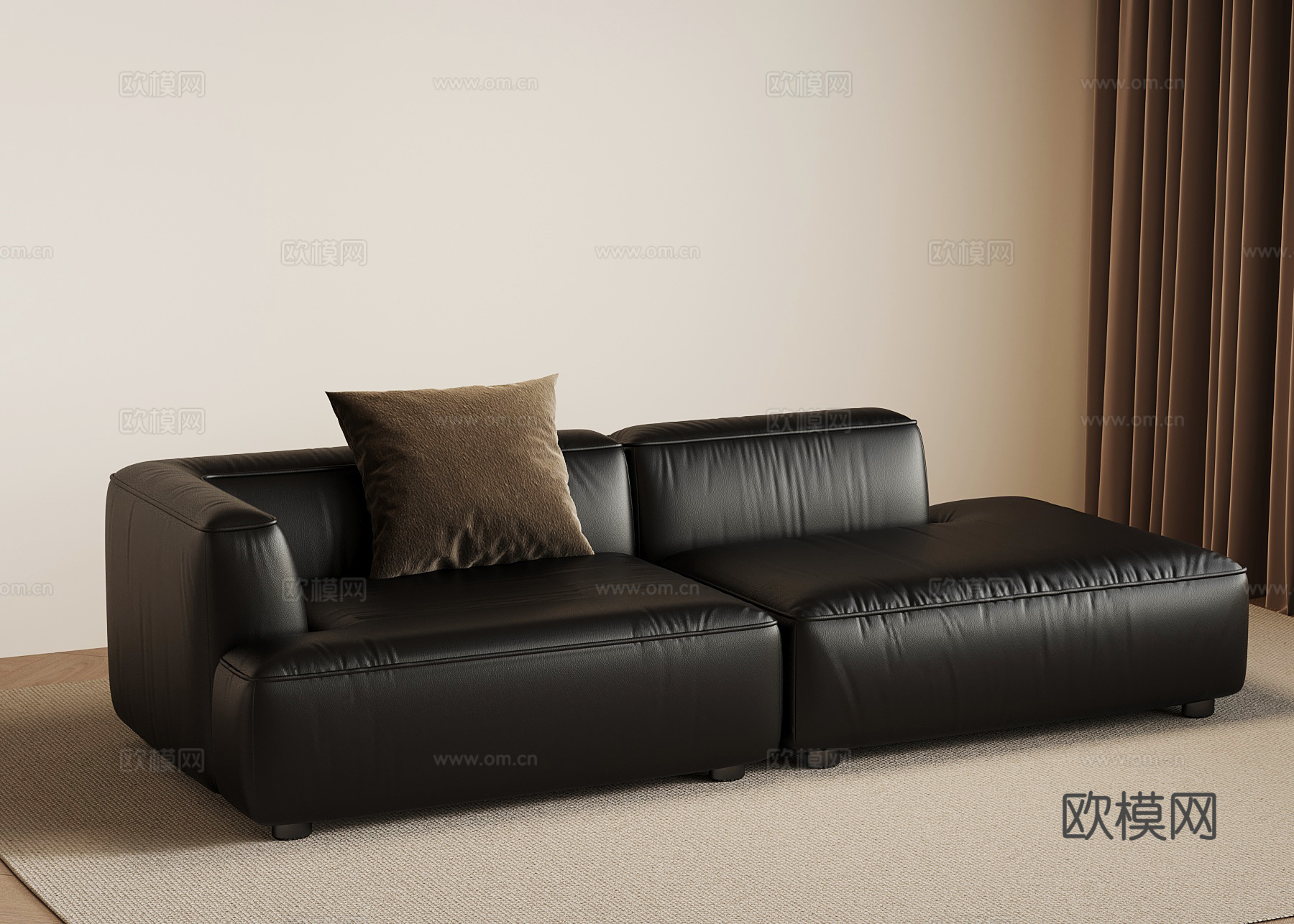 现代意式沙发 贵妃椅3d模型下载