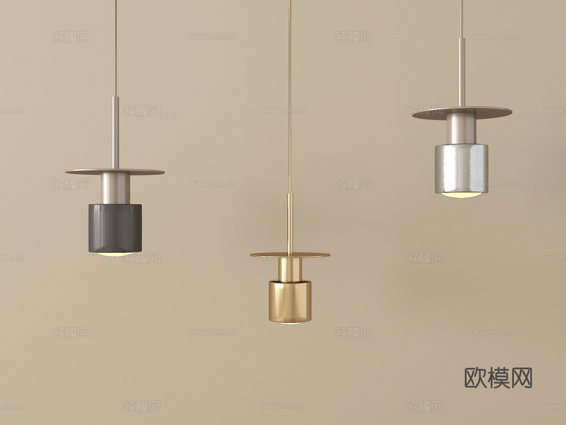 现代金属吊灯 小吊灯su模型