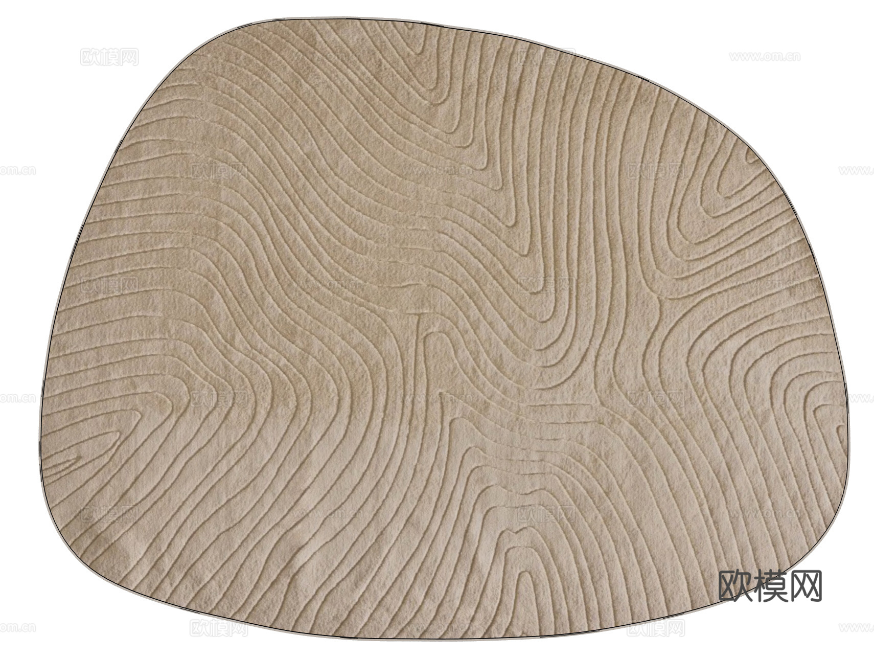 benuta 现代异形地毯 布艺地毯 客厅地毯 纹理地毯su模型