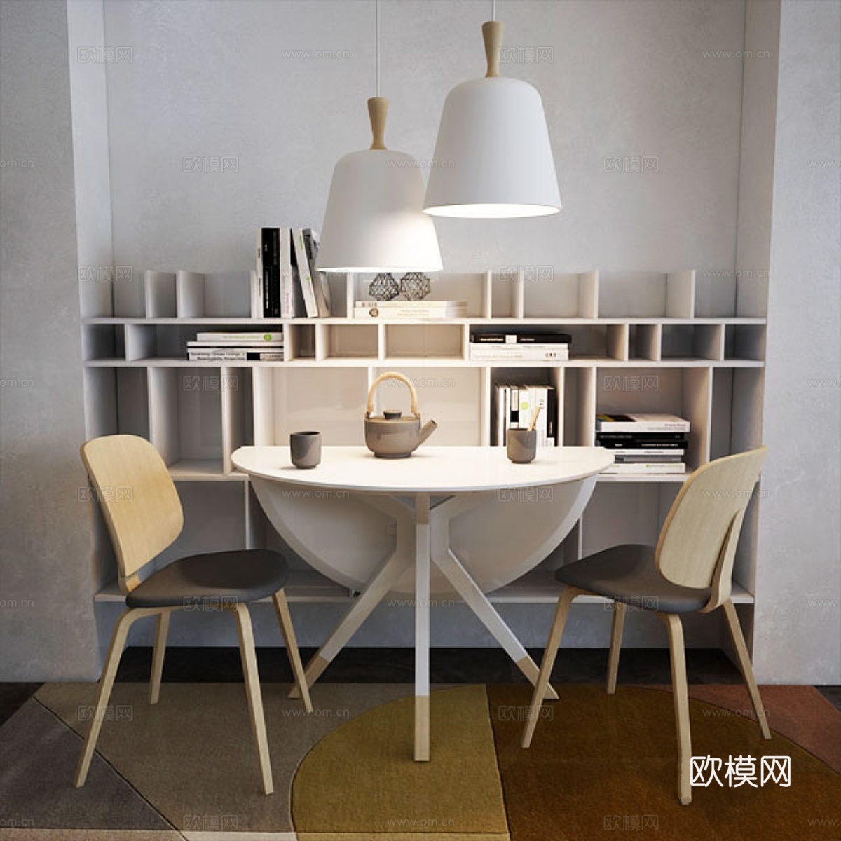 博康普比隆德餐桌3d模型下载