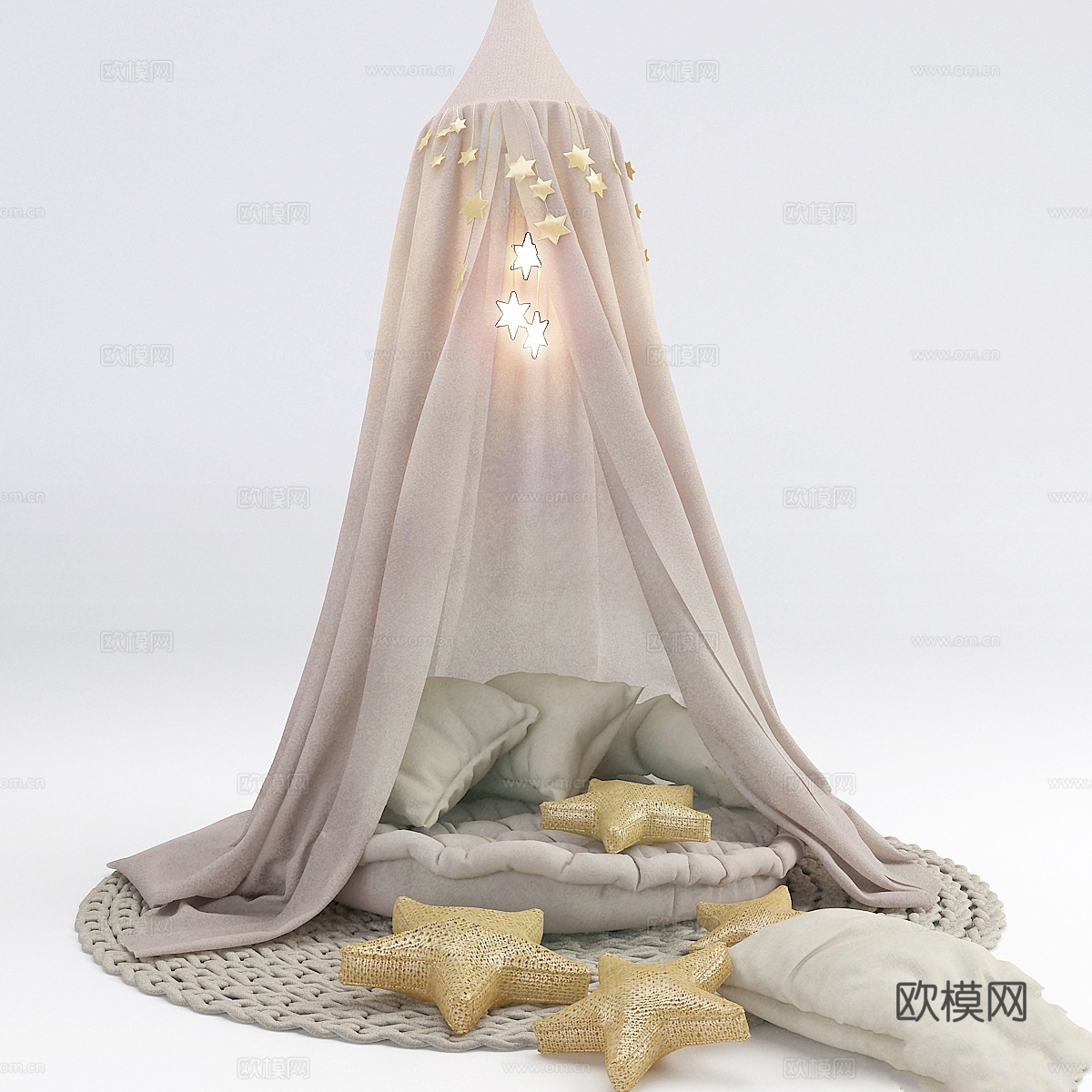 婴儿房帐篷配靠枕3d模型下载