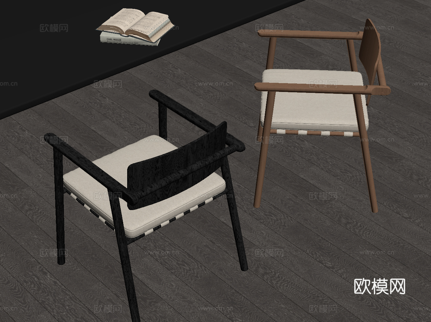 现代意式餐椅 椅子 单椅su模型