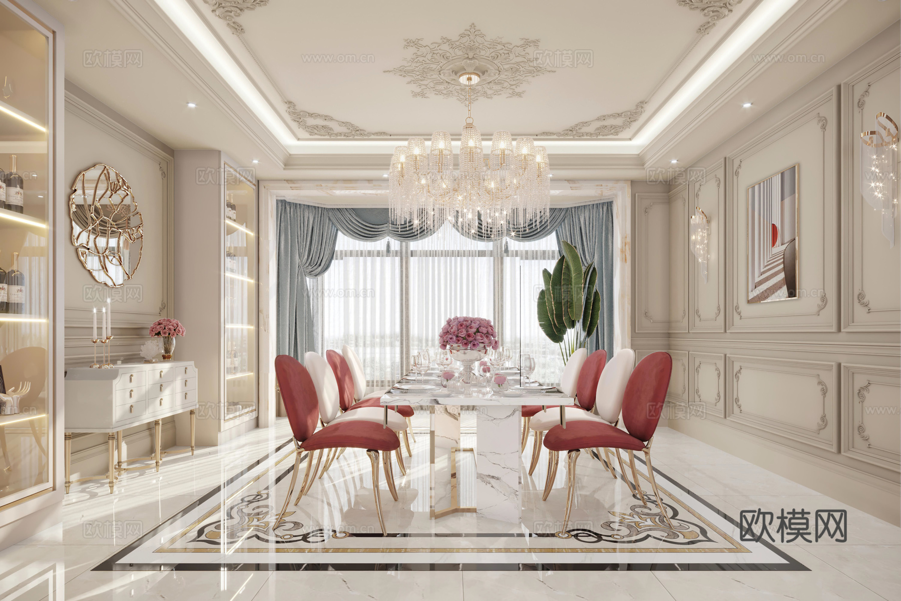 轻奢豪宅大平层 样板间 最新全套施工图 效果图合集cad施工图