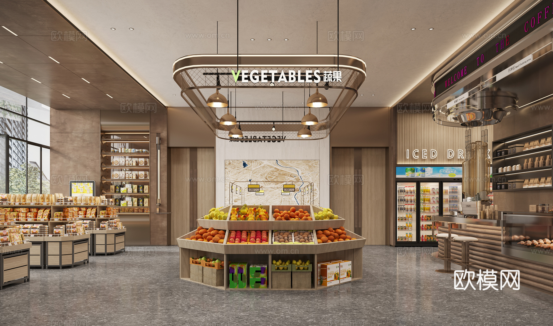 现代超市社区超市3d模型下载（渲染图2）