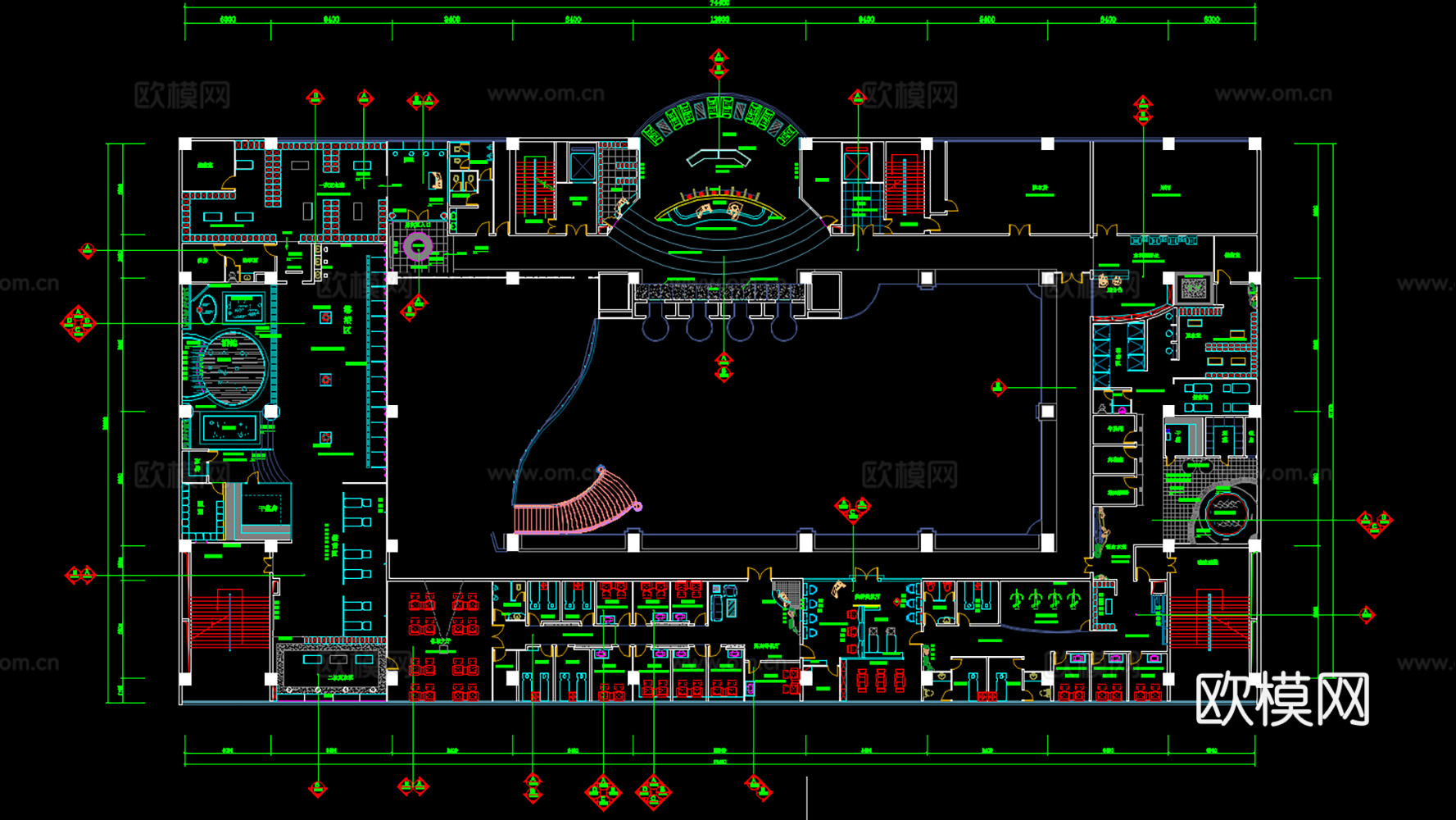 140套桑拿洗浴中心CAD图纸cad施工图