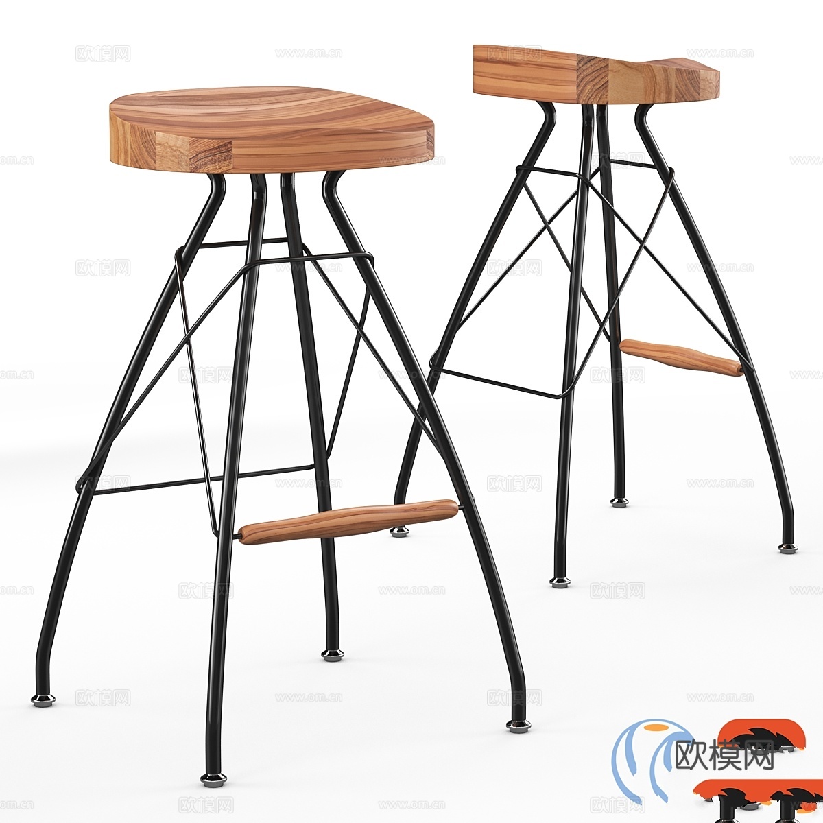 Cult Living Atlas金属吧凳3d模型下载