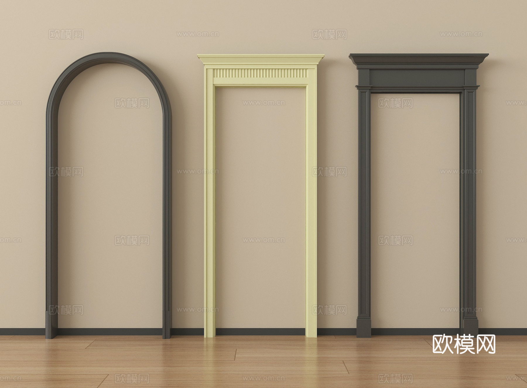 法式垭口 门套 弧形su模型