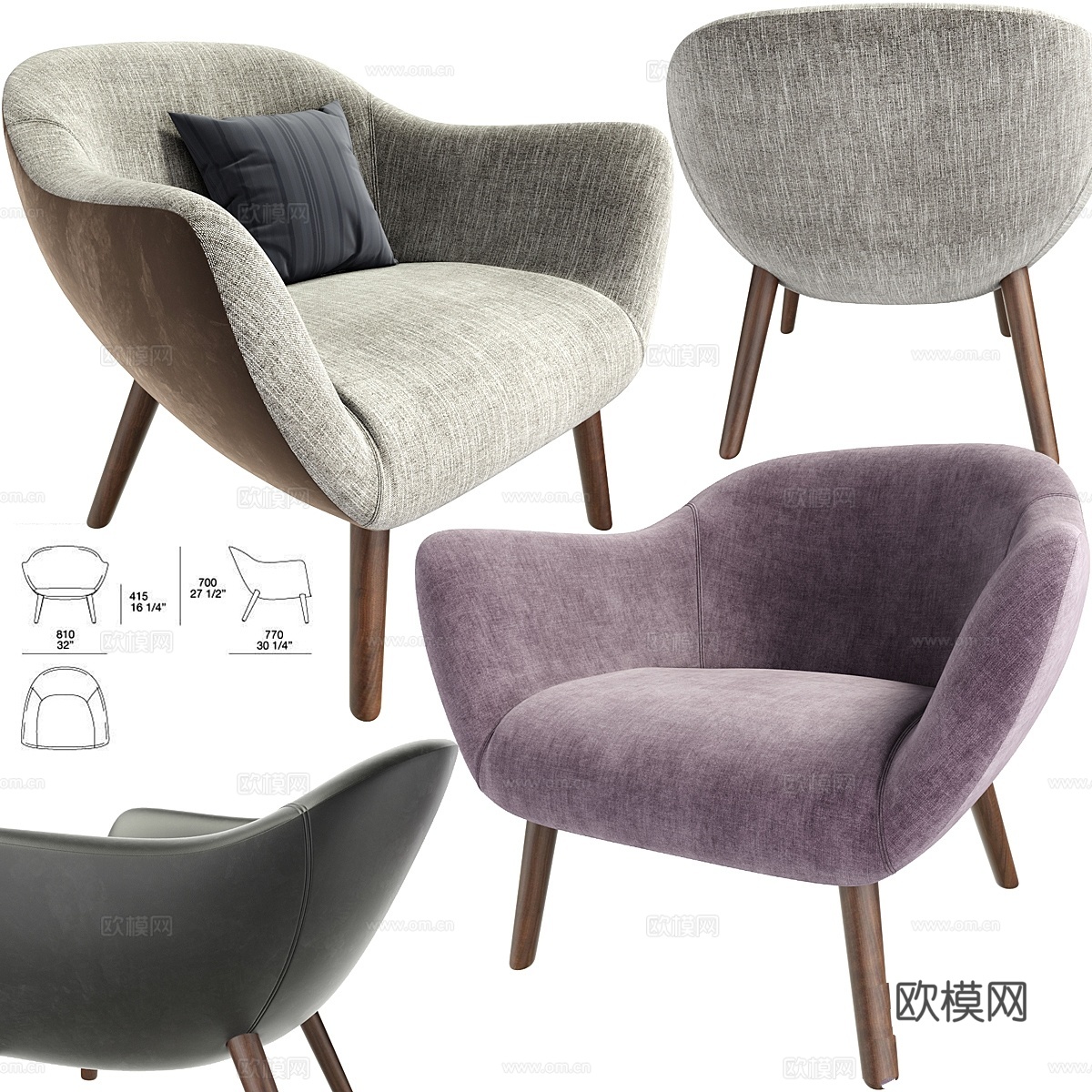 Poliform Mad扶手椅3d模型下载