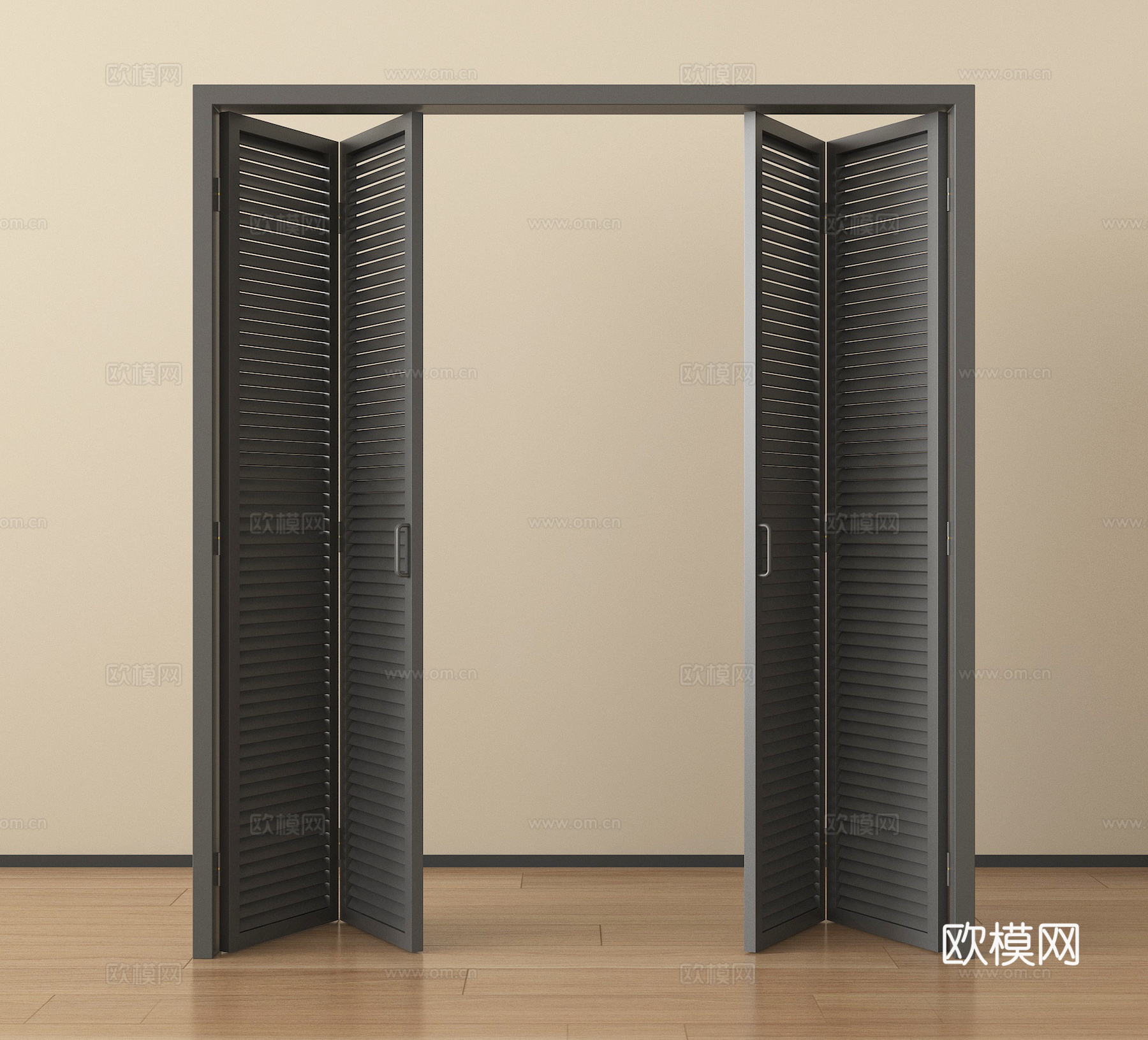 法式折叠门 百叶折叠门su模型