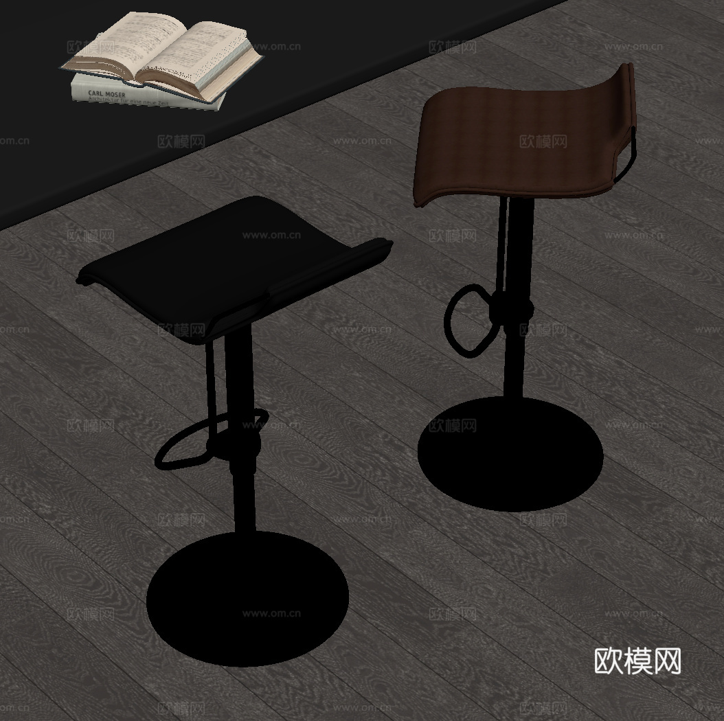 现代意式吧凳su模型