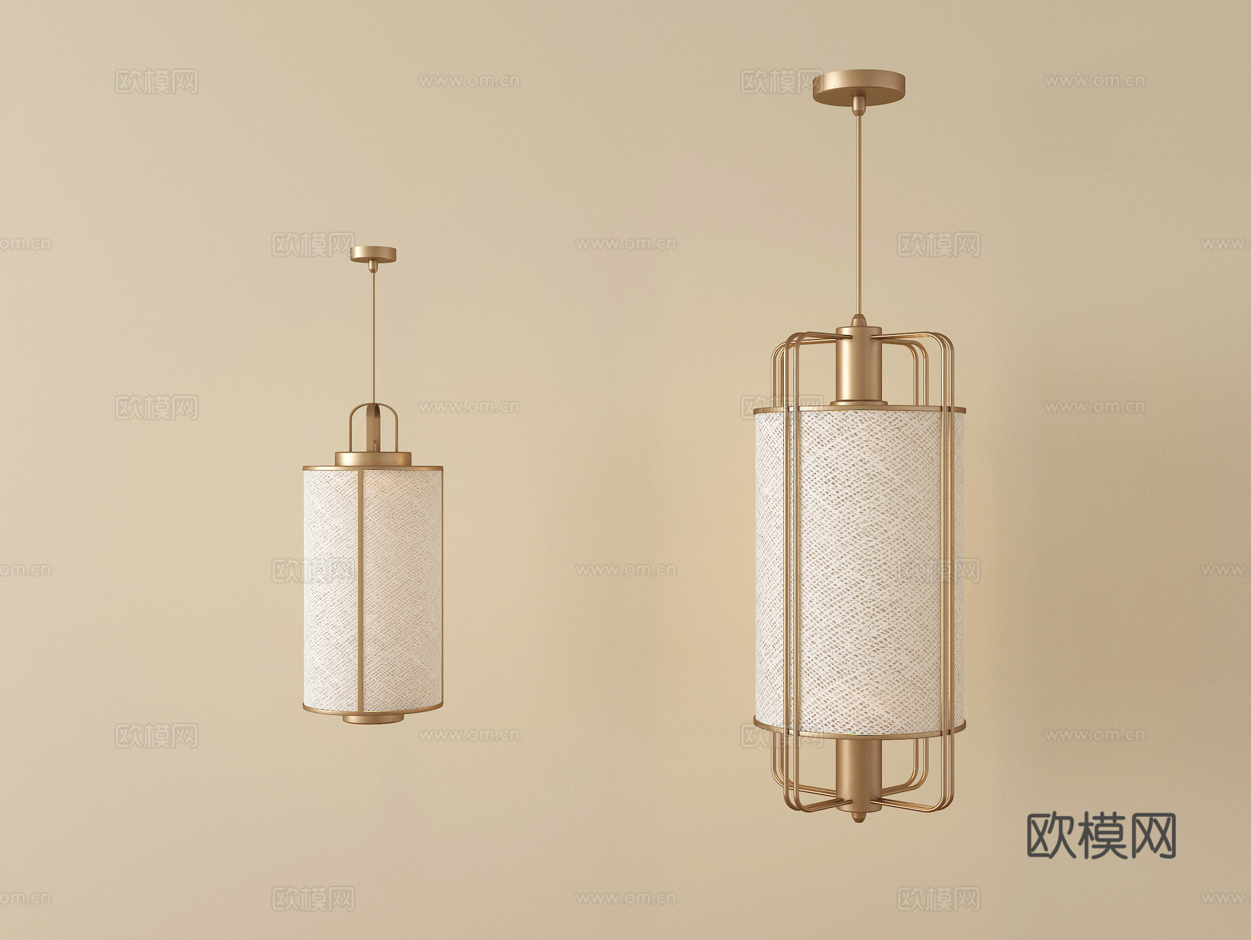 新中式吊灯 金属吊灯su模型